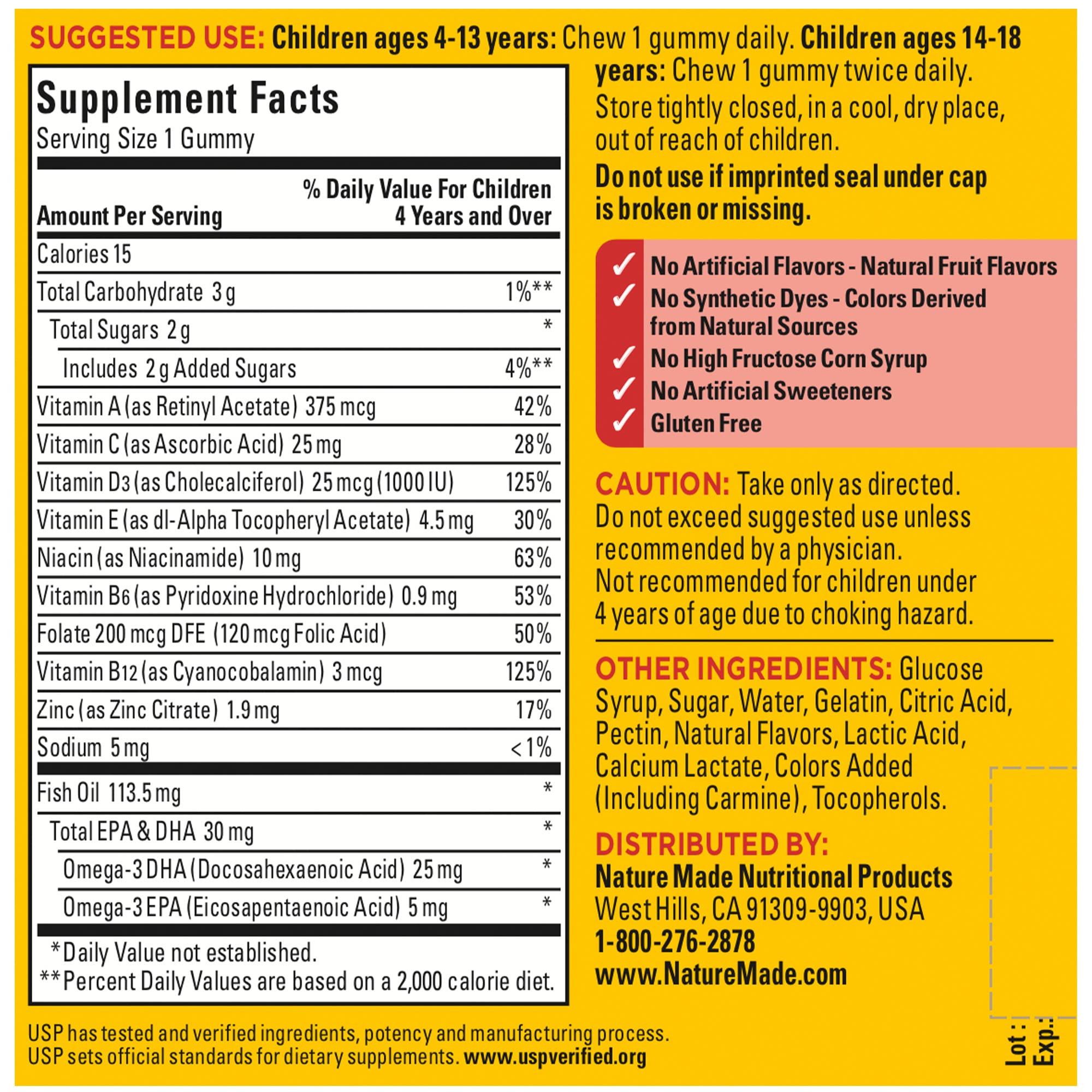 Nature Made Kids First Multivitamin with Omega-3, Kids Gummy Multivitamins with Vitamins and Minerals for Nutritional Support, 70 Gummies