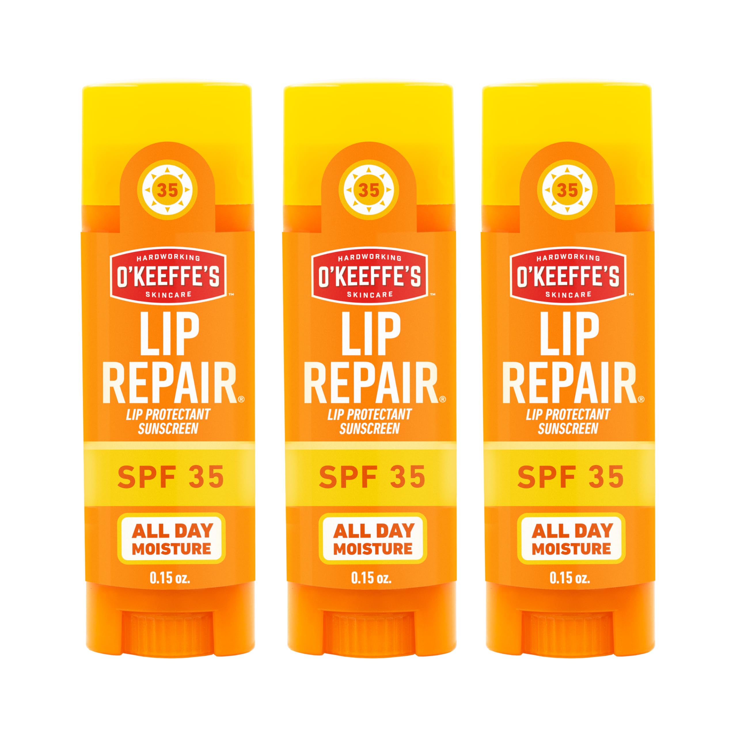 O'Keeffe's Lip Repair SPF 35 Lip Balm - Stick (3 Pack) - Sun-Safe Moisturizer for Extremely Cracked, Dry Lips O'Keeffe'sBuy Supplements Australia