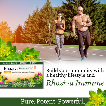 Immune Support, Energy Booster with Vitamin C, D3 and Zinc Supplement, Rhodiola Rosea, Reishi Mushroom Extract, Astragalus, Overall Wellness and Daily Habit - 60 Capsules Rhoziva buy supplements Au