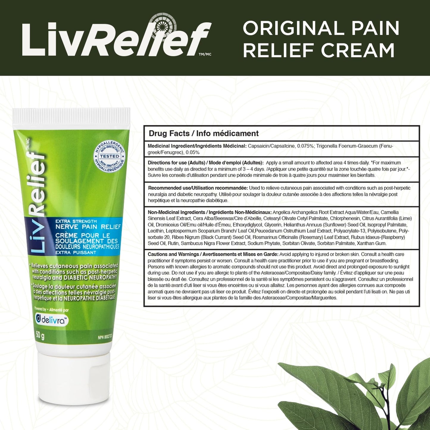 LivRelief Nerve Pain Relief Extra Strength - 50g LivReliefBuy Supplements Australia
