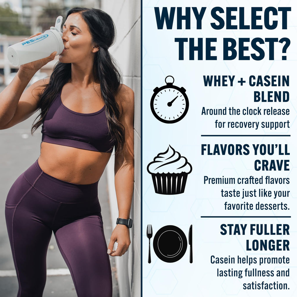 PEScience Select Protein Powder, Whey and Casein Blend, Lean Protein Powder for Women and Men, Low Calorie, Low Carb, Keto Friendly, Gluten Free, Gourmet Vanilla - 27 Servings