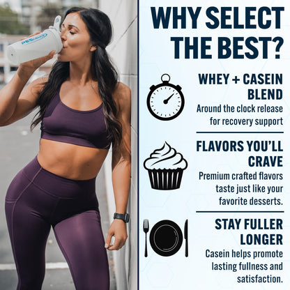PEScience Select Protein Powder, Whey and Casein Blend, Lean Protein Powder for Women and Men, Low Calorie, Low Carb, Keto Friendly, Gluten Free, Gourmet Vanilla - 27 Servings