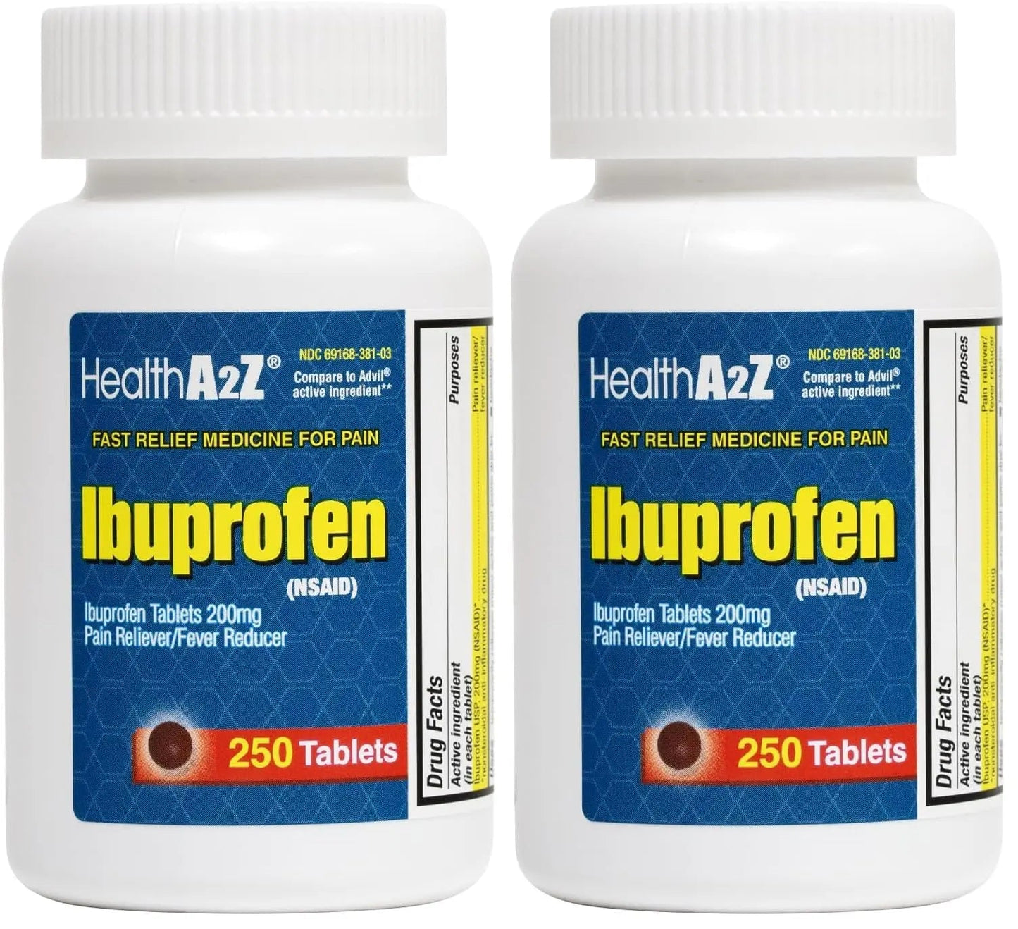 HealthA2Z® Ibuprofen 200mg | Pain Relief | Body Aches | Headache | Arthritis | Cramps | Back Pain | Fever Reducer… (250 Count) (Pack of 2) HealthA2ZBuy Supplements Australia