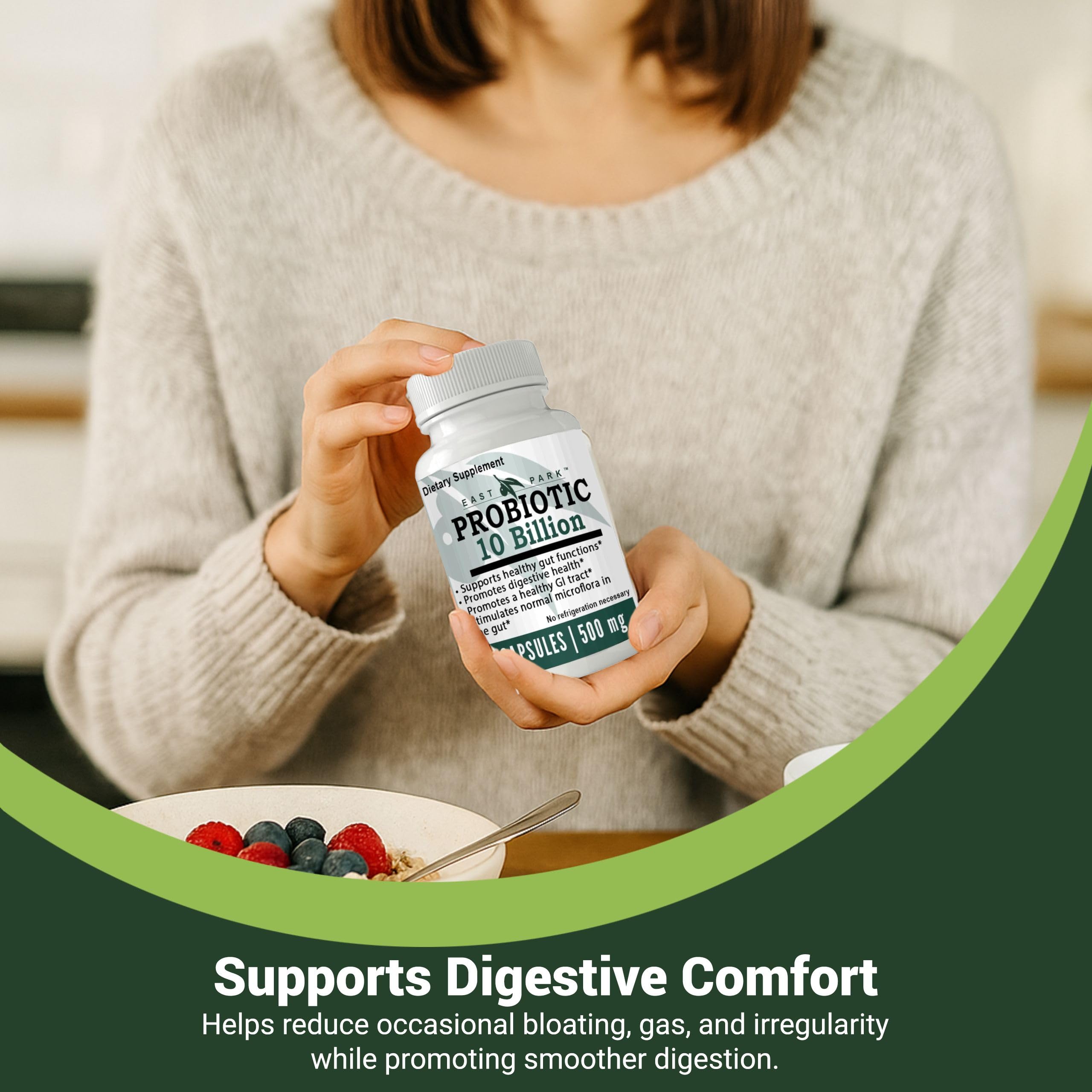 East Park Research d-Lenolate Probiotic Supplement | Probiotic 10 Billion CFUs Supports Gut & Digestive Health | Dietary Supplement Probiotics