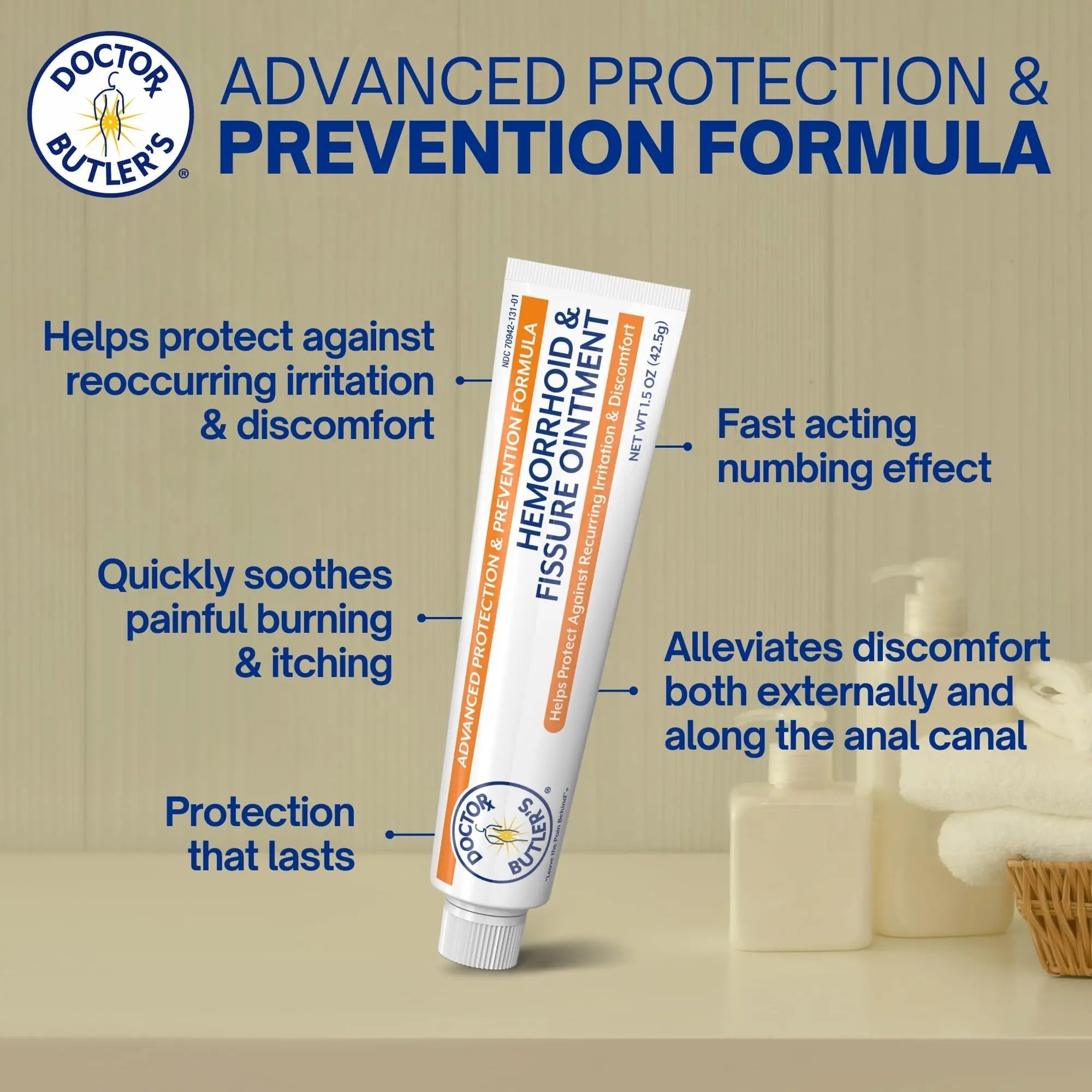 Doctor Butler's Advanced Hemorrhoid & Fissure Ointment – Lidocaine Hemorrhoid Treatment and Fissure Treatment Extra Strength Formula, Heals and Provides Fast Pain and Itch Relief* (1.5 oz.) Doctor Butler'sBuy Supplements Australia