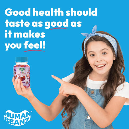 Human Beanz Multivitamin Jelly Bean Gummies with Zinc for Kids, Immune Support Dietary Supplements, Vegetarian, 120 Berry Blast Jelly Beans, Kosher Human Beanz