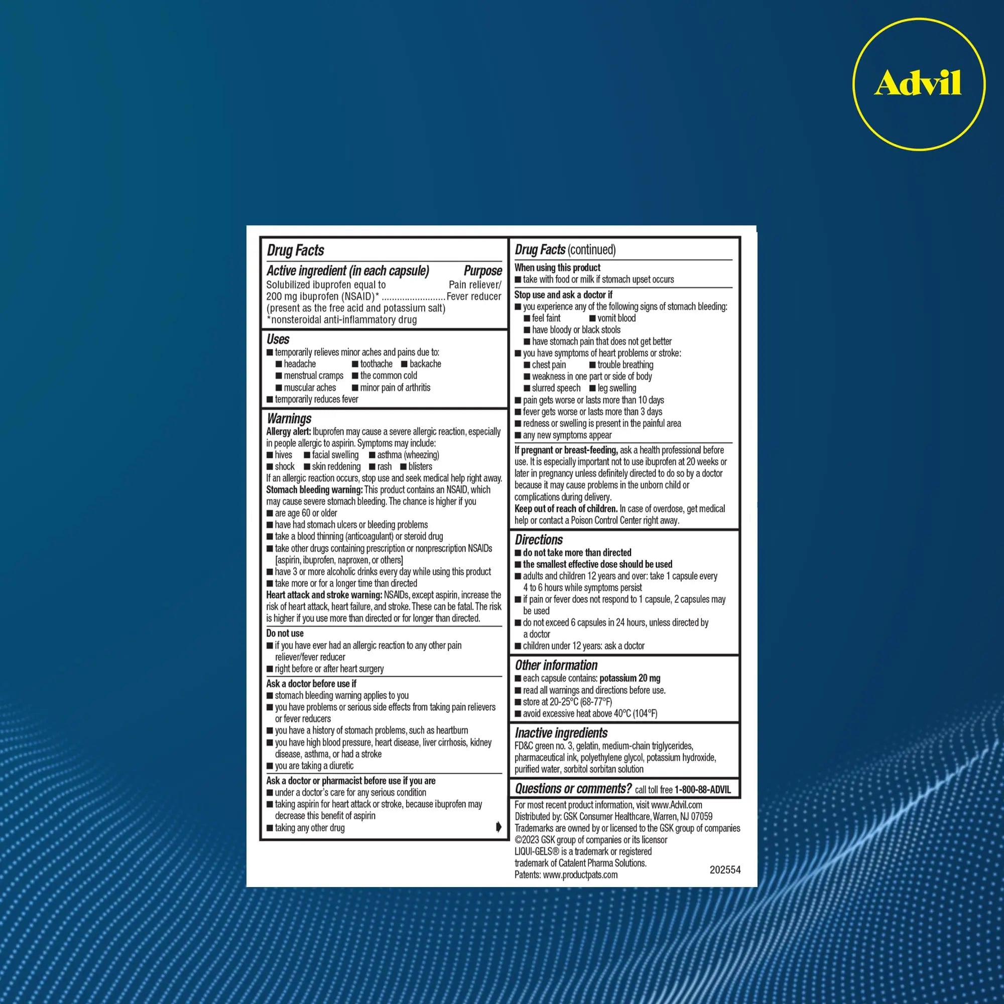 Advil Liqui-Gels Minis Pain Reliever and Fever Reducer, Pain Medicine for Adults with Ibuprofen 200mg for Pain Relief - 80 Liquid Filled Capsules AdvilBuy Supplements Australia