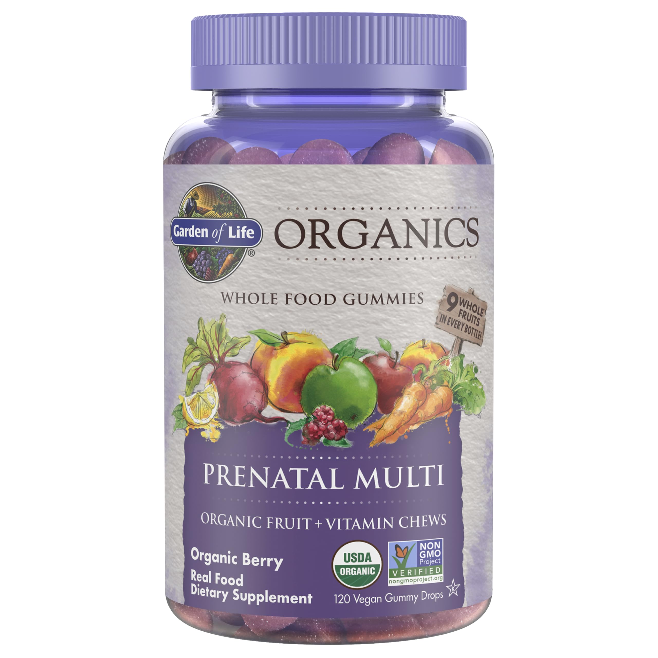 Garden of Life Organics Prenatal Gummies – Prenatal Vitamins for Women with Energy Metabolism Support & Healthy Fetal Development Support