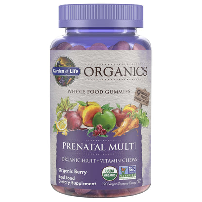 Garden of Life Organics Prenatal Gummies – Prenatal Vitamins for Women with Energy Metabolism Support & Healthy Fetal Development Support