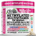 Methylated Multivitamin for Women Vitamins B6 Methyl B12 A B C D K E Folate Choline Omega 3 Thiamine Riboflavin Iron Clean Nutraceuticals