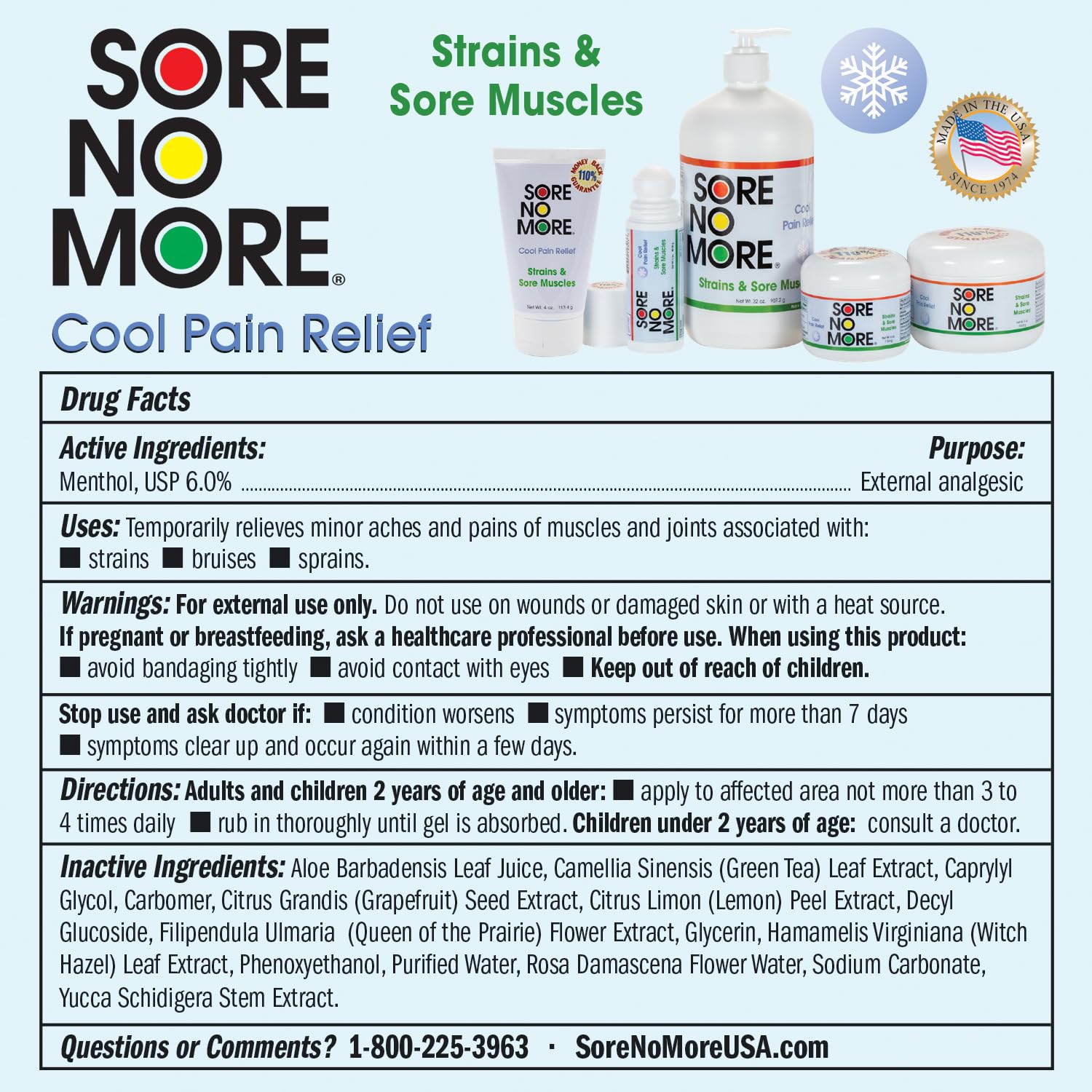 Sore No More Cool Relieving Gel for Aches & Pains in Muscles & Joints associated with Strains, Bruises & Sprains | Absorbs Quickly with a Refreshing Lemon Aroma | 32 oz Bottle with Pump Sore No MoreBuy Supplements Australia
