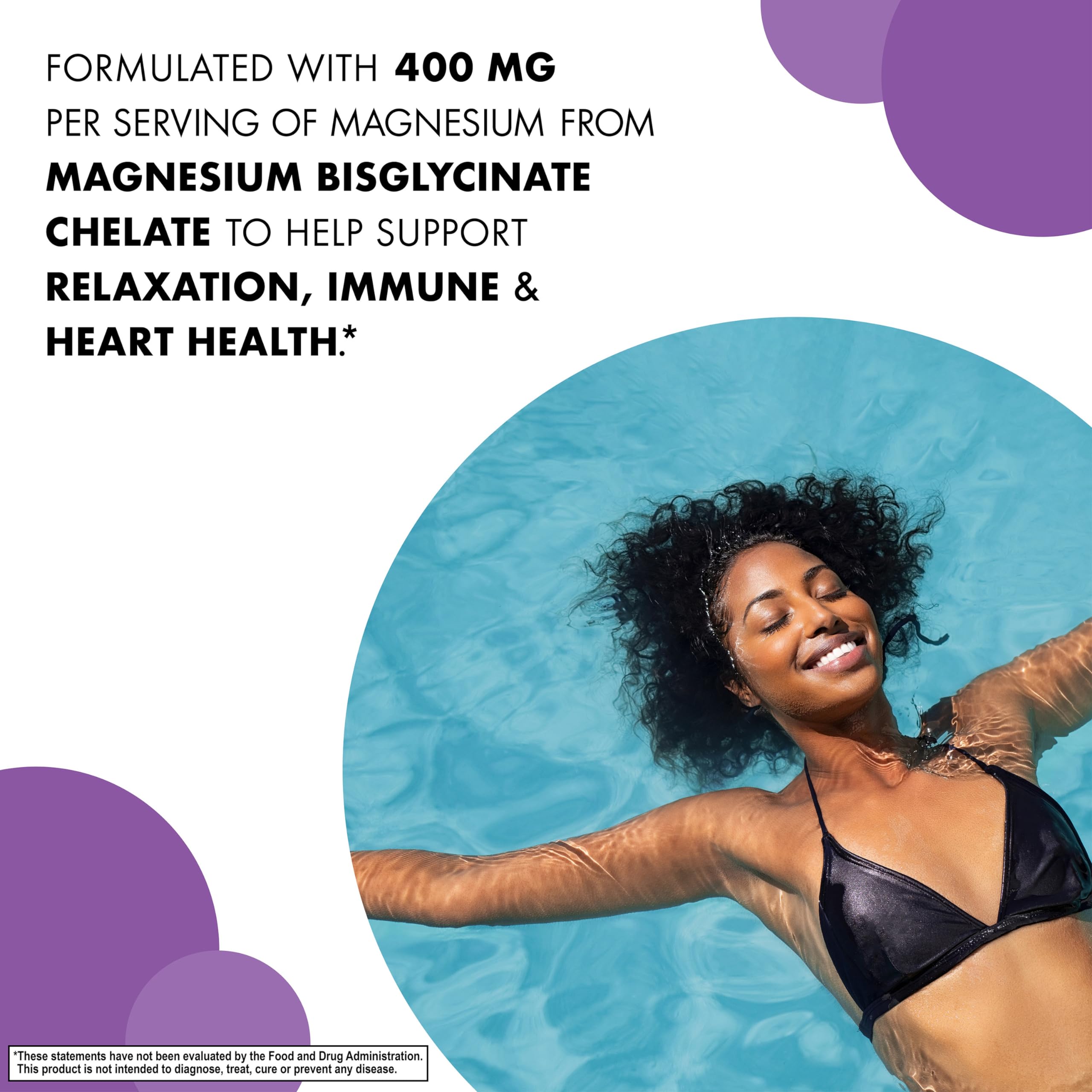 Bluebonnet Nutrition Magnesium Glycinate 400mg Maximum Absorption Mineral Complex Supports Energy Production & Enzyme Function - Non-GMO
