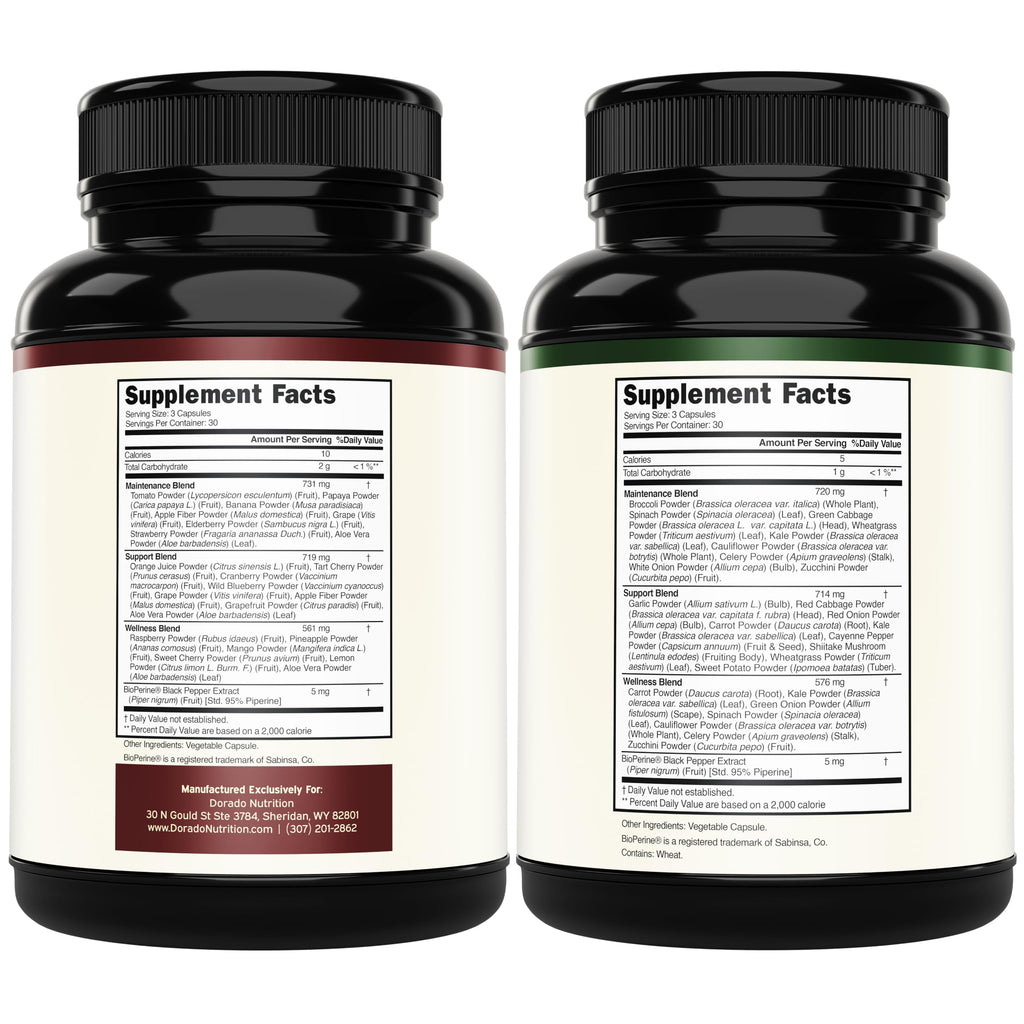 Fruit and Veggies Supplement (180 Capsules) Superfood Fruits and Vegetables Supplements for Adults - Premium Super Food for Energy and Immune Support - Veggies Capsules - Non-GMO & Vegan - USA Made DORADO NUTRITIONBuy Supplements Australia