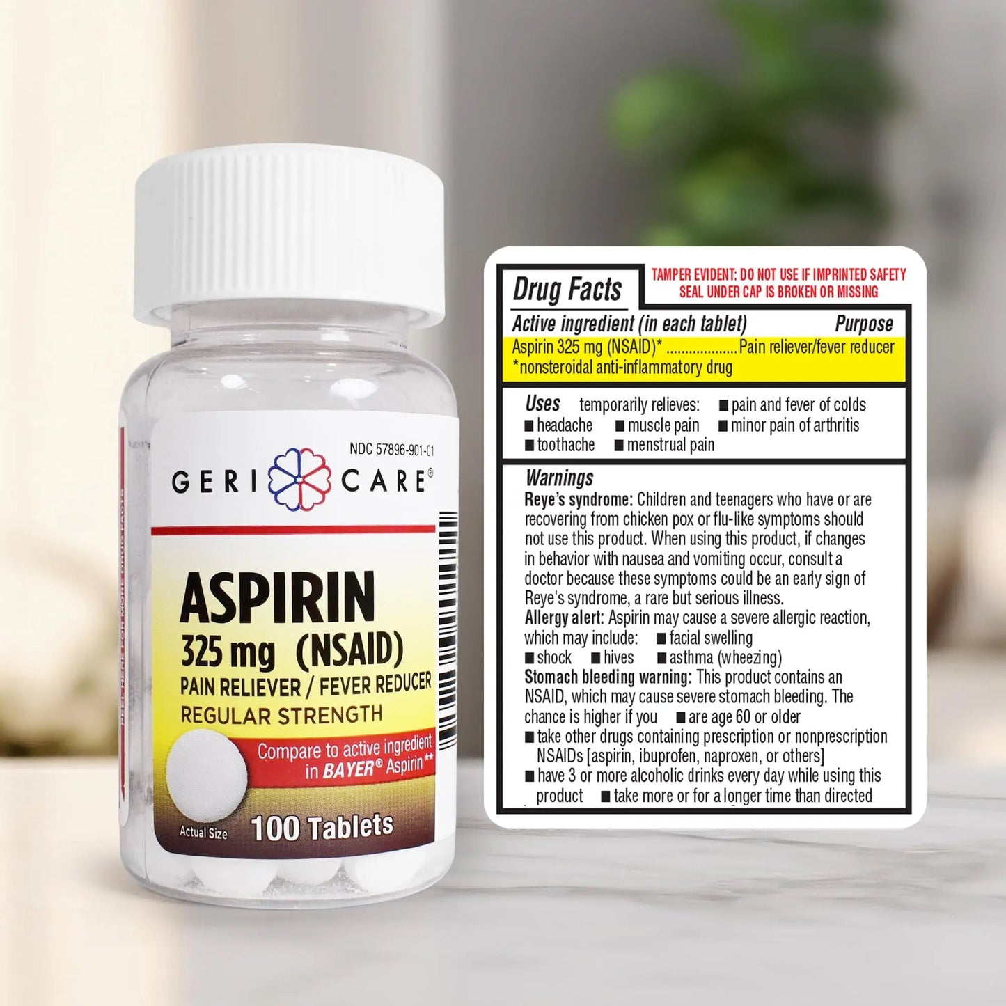 GeriCare Bottled Aspirin 325mg 100 Count Bottle (Pack of 1) GeriCareBuy Supplements Australia