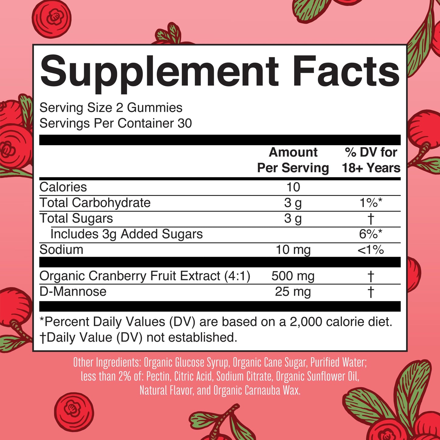 MaryRuth Organics Organic Cranberry Gummies - 500mg Supplement | Urinary Tract Health for Women | with D Mannose | Traditional Use