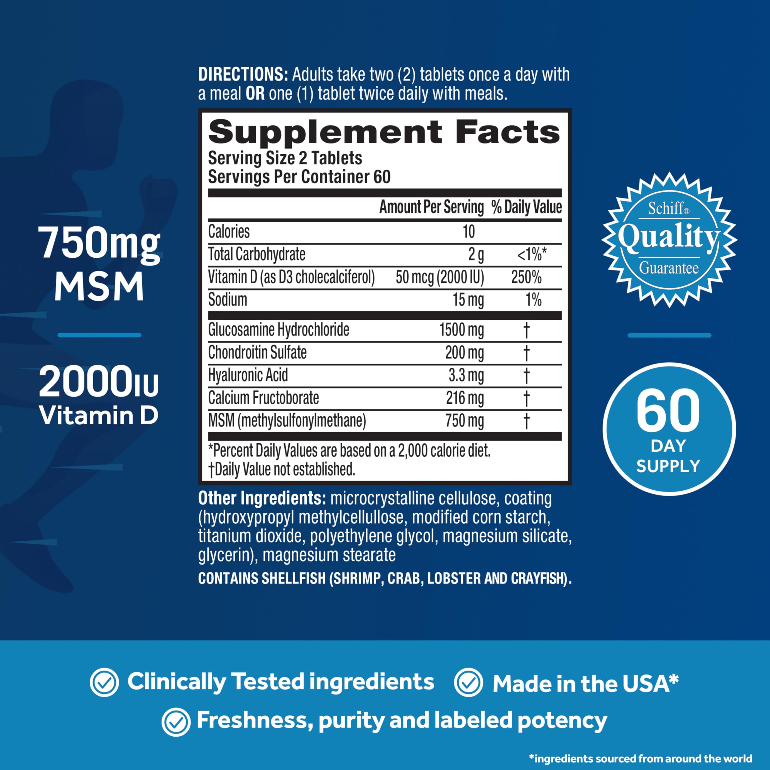 Move Free Advanced Glucosamine Chondroitin MSM + Vitamin D3 Joint Support Supplement, Supports Mobility Comfort Strength Flexibility & Bone + Immune Health - 120 Tablets (40 servings)* Move FreeBuy Supplements Australia