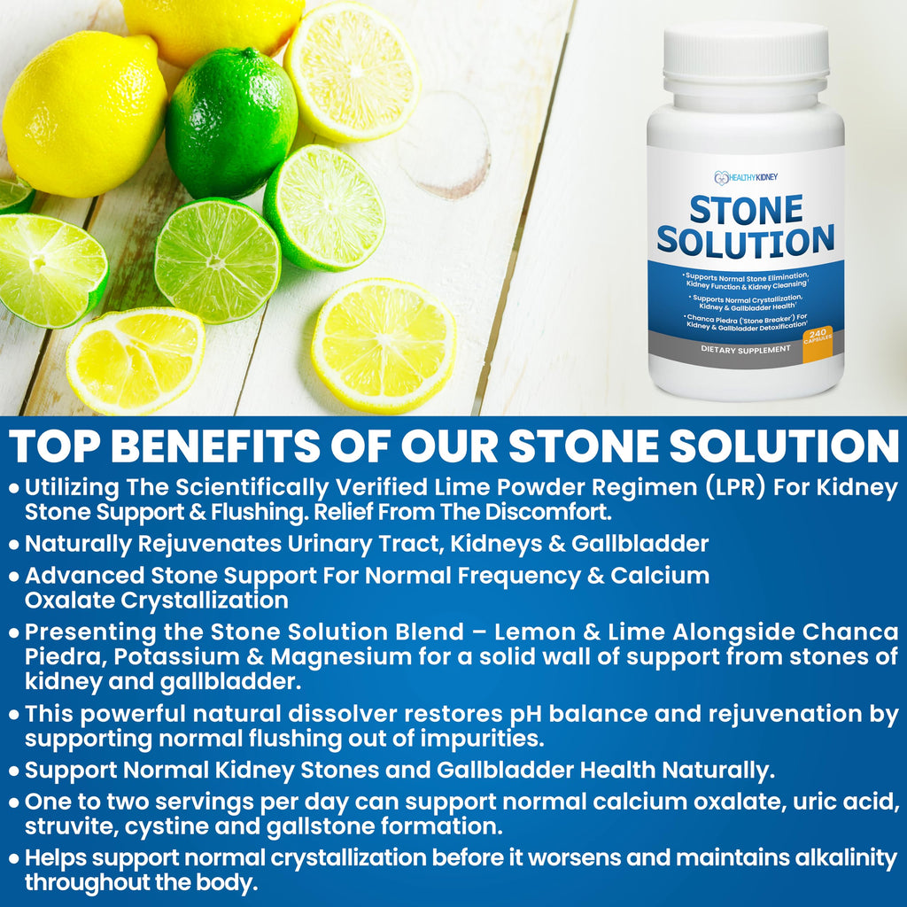 Stone Solution Capsules- Natural Dissolver, Kidney Stone Support & Kidney Cleanser Chanca Piedra Stone Breaker Gallbladder Cleanse, Flush & Stop Recurrence, Stone Relief 60 Servings Kidney Restore buy supplements Au