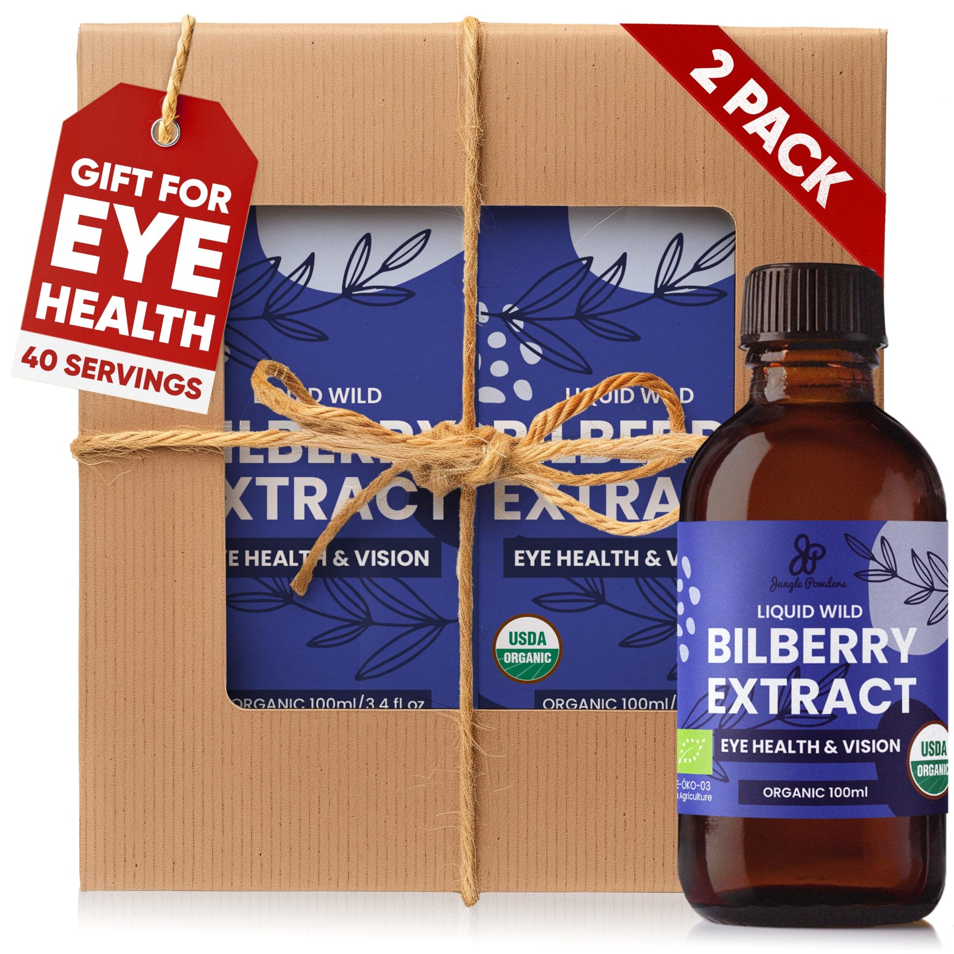 Grandpa Gifts from Granddaughter Wild Bilberry Extract USDA Organic Alcohol-Free 2x3.4oz Bottle of Liquid Bilberry Gift for Grandpa Health Gifts for Eyes High Bioavailability Liquid Extract 40 Serving Jungle PowdersBuy Supplements Australia