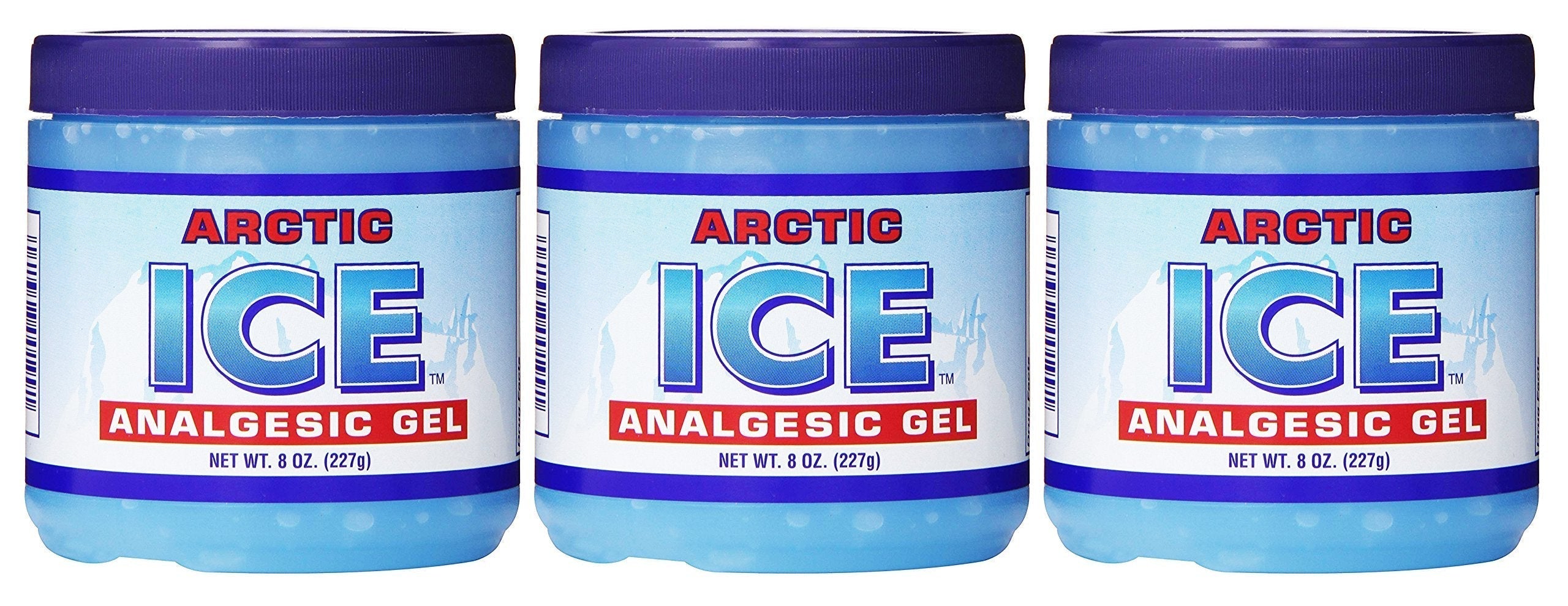 ARCTIC ICE Set of 3 Pain Relief Analgesic Gels! 8oz Each! Temporarily Relieves Muscle Aches, Backaches, Strains, Sprains, Arthritis, Bruises, Sports Injuries! Made in USA! (3) ARCTIC ICEBuy Supplements Australia