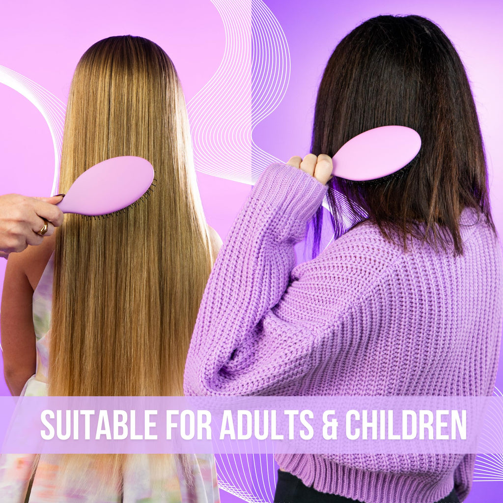 SimplyHair Ultimate Hair Extension Brush & Detangler Anti-Static, Dual Bristle Design, Soft Boar Bristle, Great for All Hair Types & Extensions - Pink & Purple Ombre Brush Ideal for Adults & Kids Simply HairBuy Supplements Australia