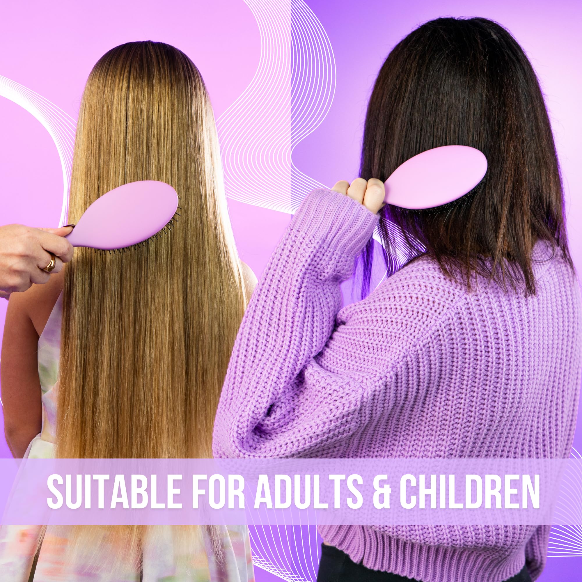 SimplyHair Ultimate Hair Extension Brush & Detangler Anti-Static, Dual Bristle Design, Soft Boar Bristle, Great for All Hair Types & Extensions - Pink & Purple Ombre Brush Ideal for Adults & Kids Simply HairBuy Supplements Australia