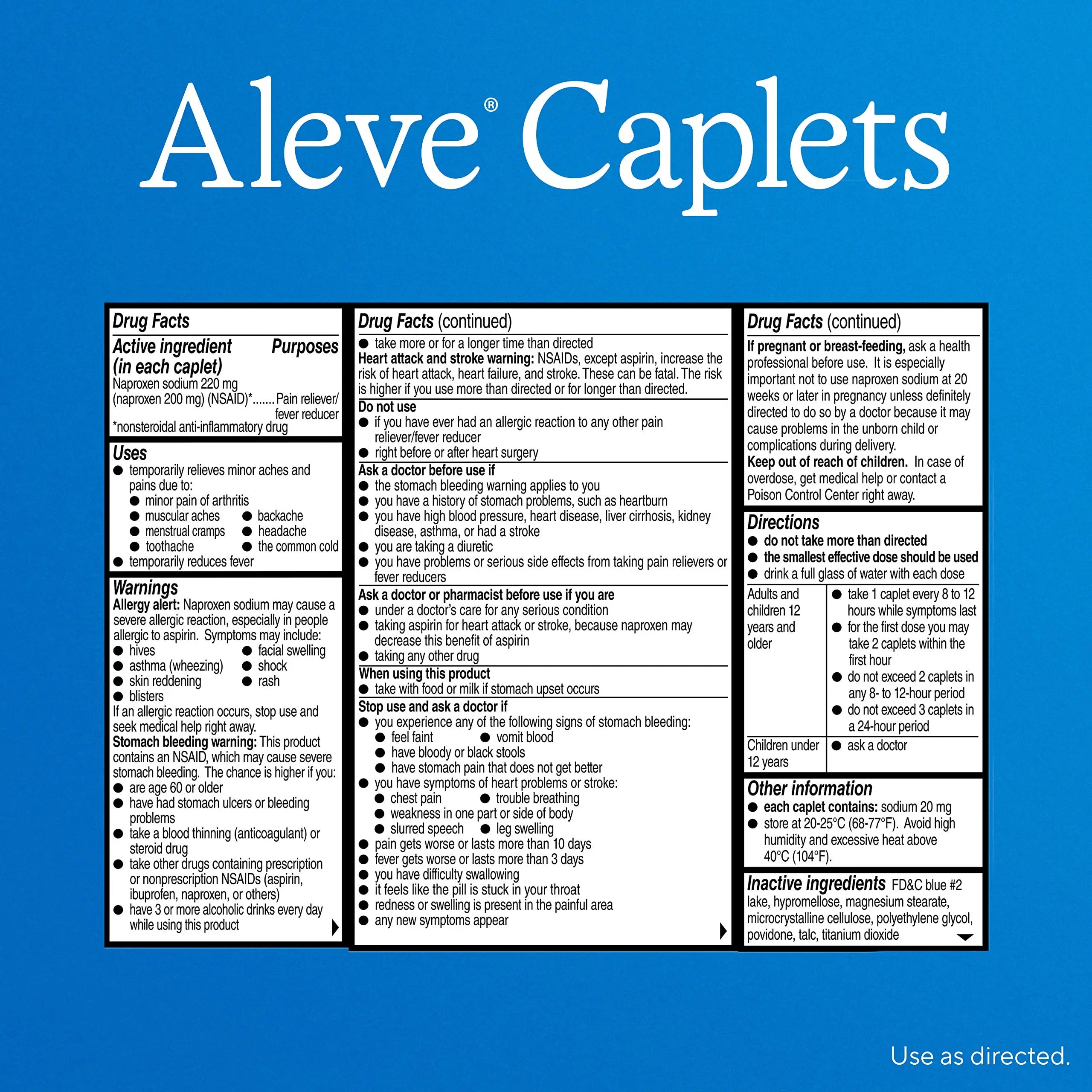 Aleve Pain Reliever & Fever Reducer Naproxen Sodium Caplets, Body Pain Relief, 270 Count AleveBuy Supplements Australia