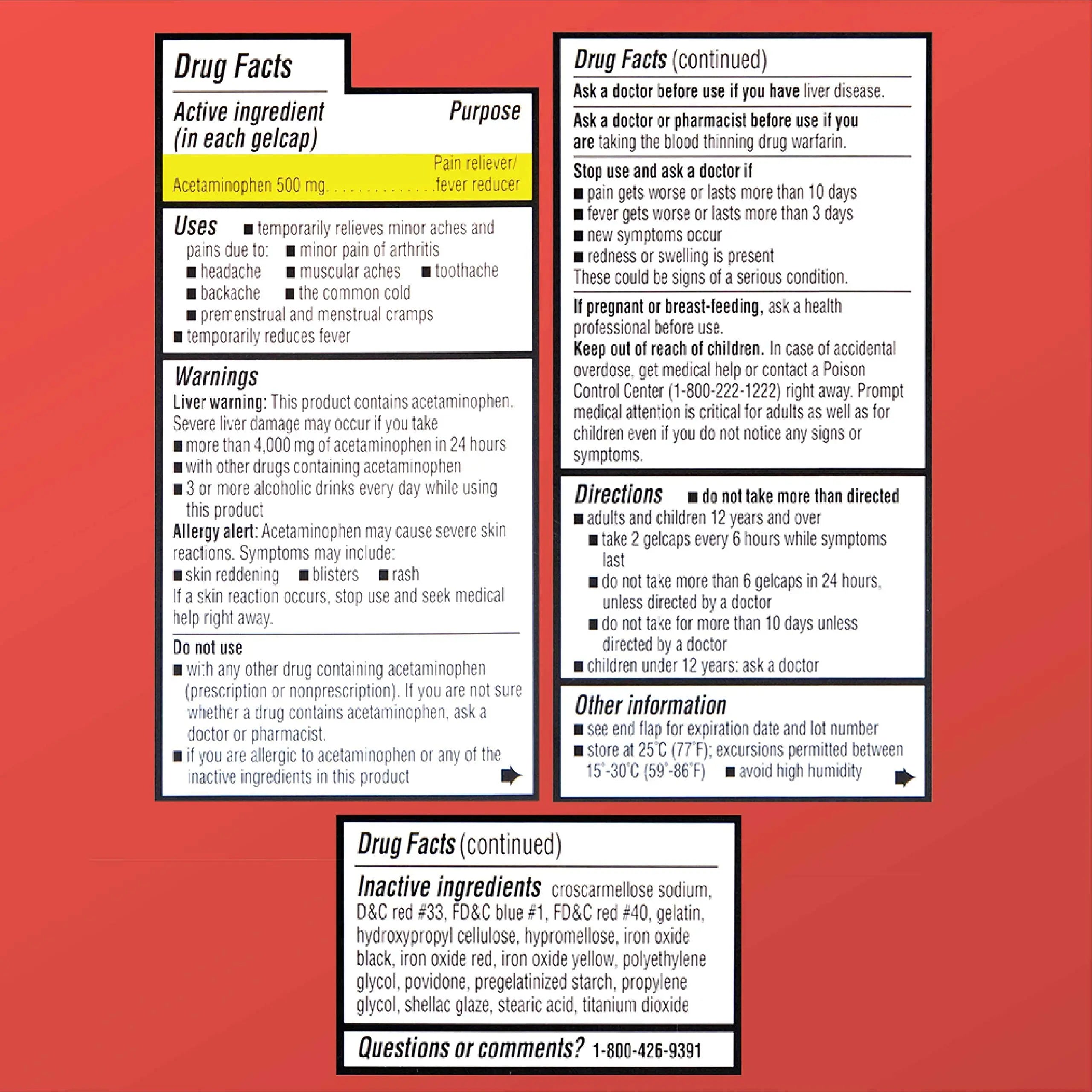Quality Choice, Extra Strength, Non Aspirin Pain Relief, Acetaminophen 500 MG, Pain Reliever & Fever Reducer, Rapid Release Gelcaps, 50 Count Package Quality ChoiceBuy Supplements Australia
