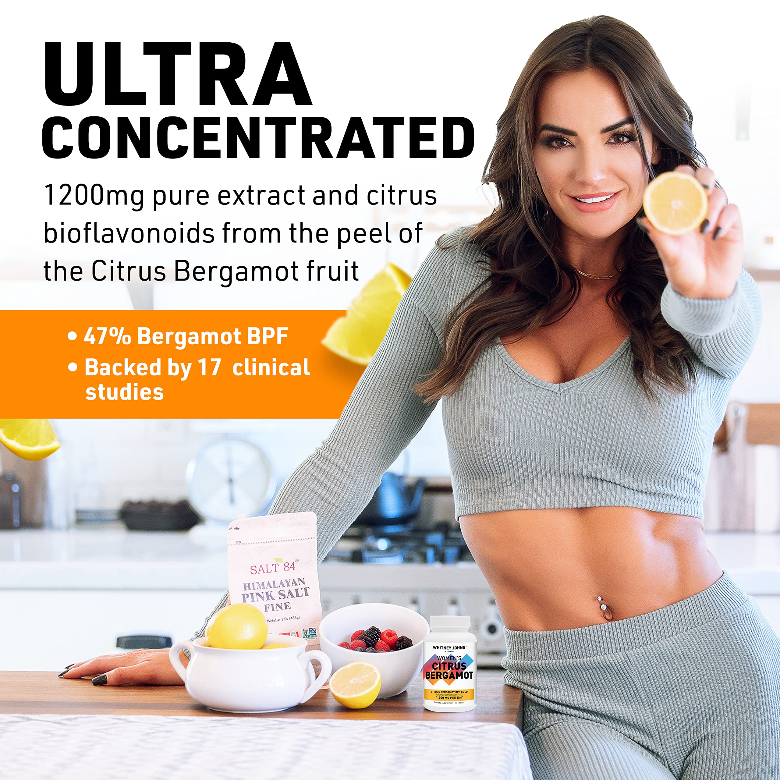 Whitney Johns Citrus Bergamot for Women, Clinically Tested Bergamot Supplement Specifically Formulated for Womens Health and Wellness, Antioxidant, 1200mg, 90 Tablets Whitney JohnsBuy Supplements Australia
