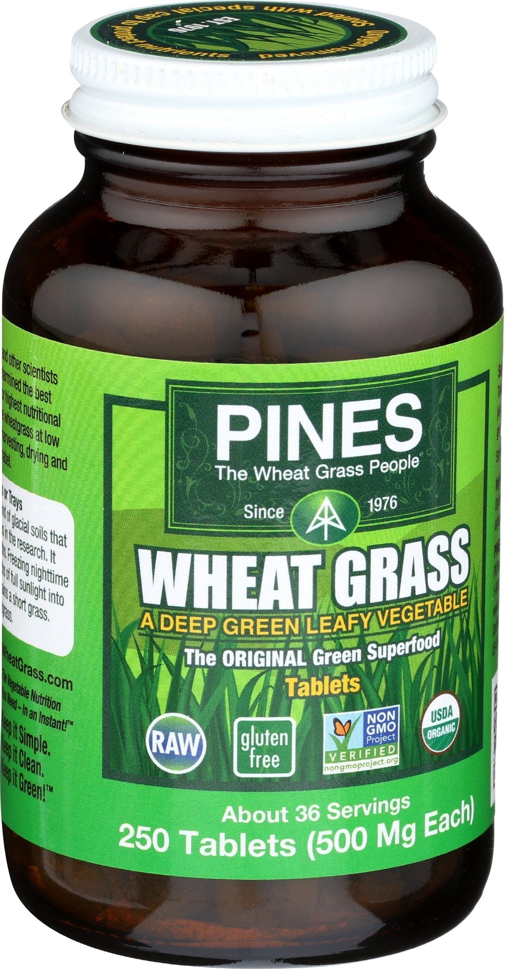 PINES Organic Wheat Grass, 250 Count Tablets | PINES Wheat Grass as featured in the new blockbuster film, Ocean's 8! Pines buy supplements Au