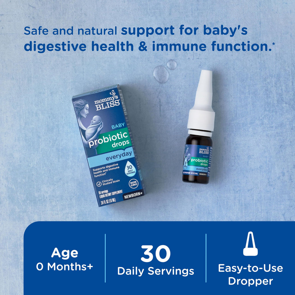 Mommy's Bliss Baby Probiotic Drops Everyday - Gas, Constipation, Colic Symptom Relief - Newborns & Up