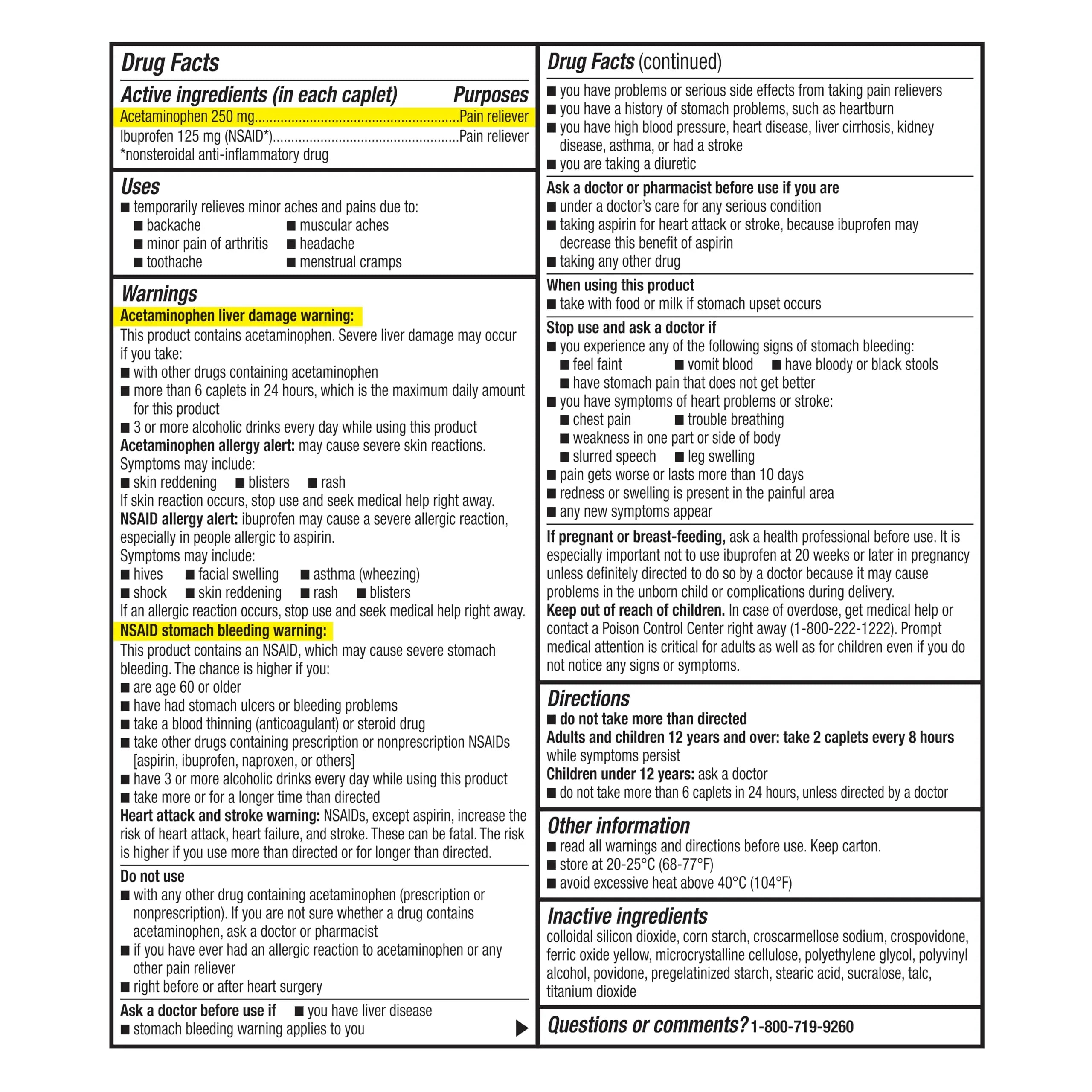 GoodSense Dual Action Acetaminophen and Ibuprofen (NSAID) Tablets, 250 mg/125 mg, Back Pain, 36 Count GoodSenseBuy Supplements Australia