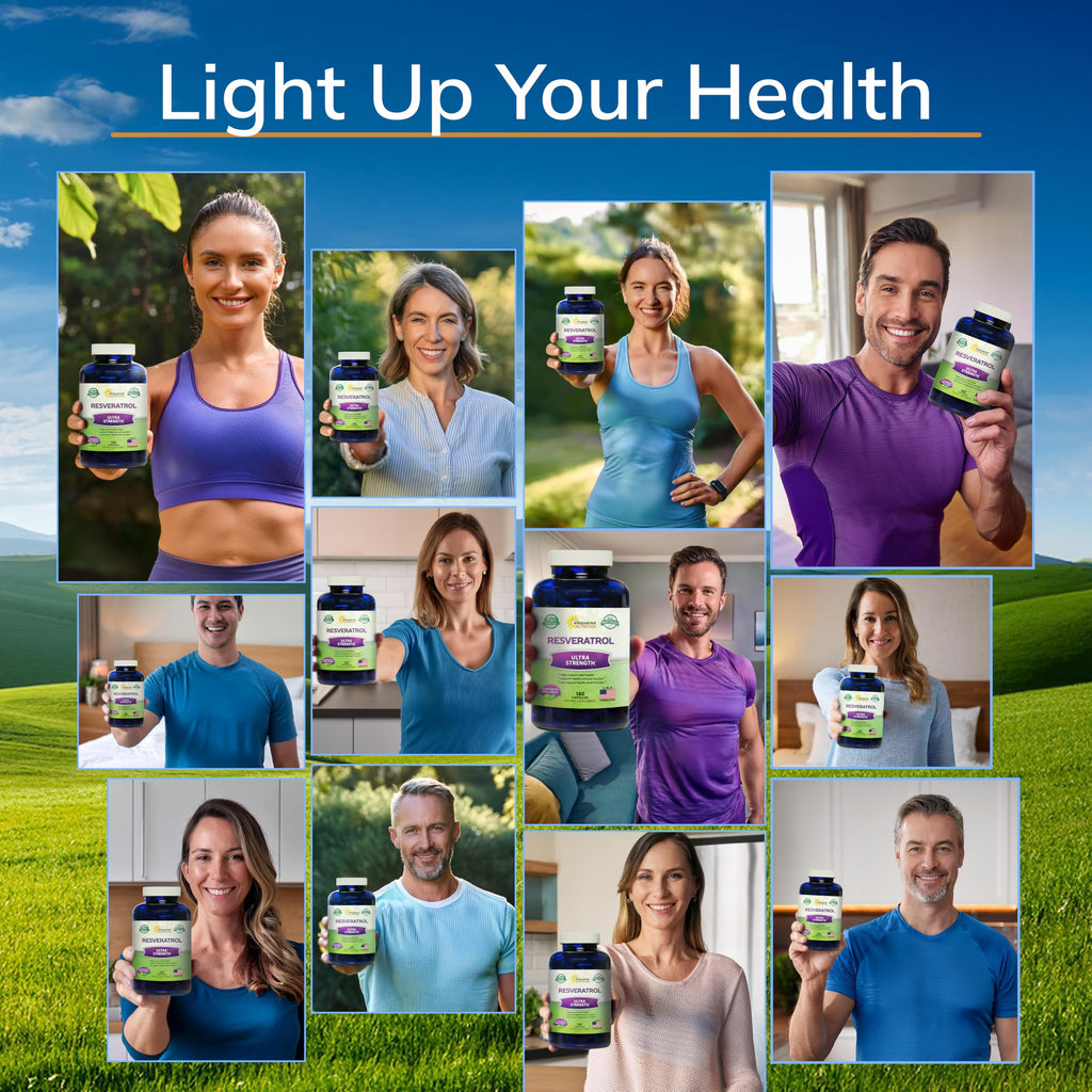 100% Natural Resveratrol - 1000mg Per Serving Max Strength (180 Capsules) Antioxidant Supplement, Trans-Resveratrol Pills
