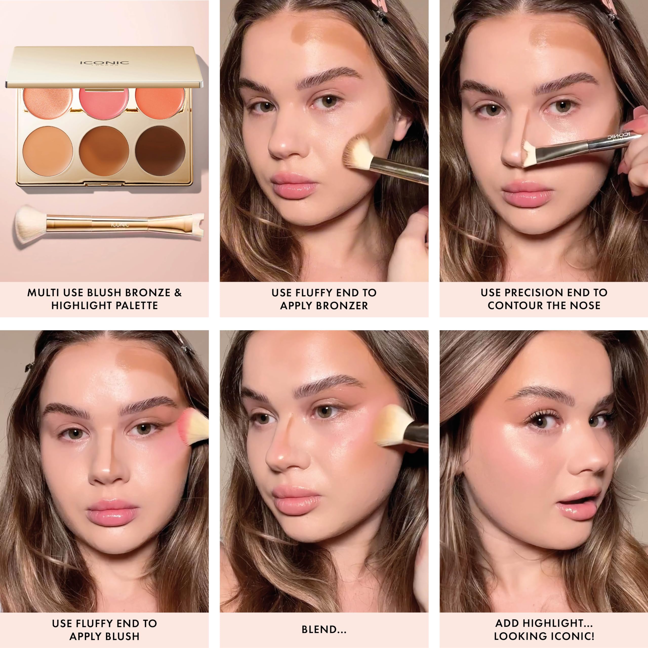 ICONIC LONDON Multi-Use Cream Blush, Bronze and Highlight Palette | Cruelty-Free, Vegan Makeup ICONIC LONDON buy supplements Au
