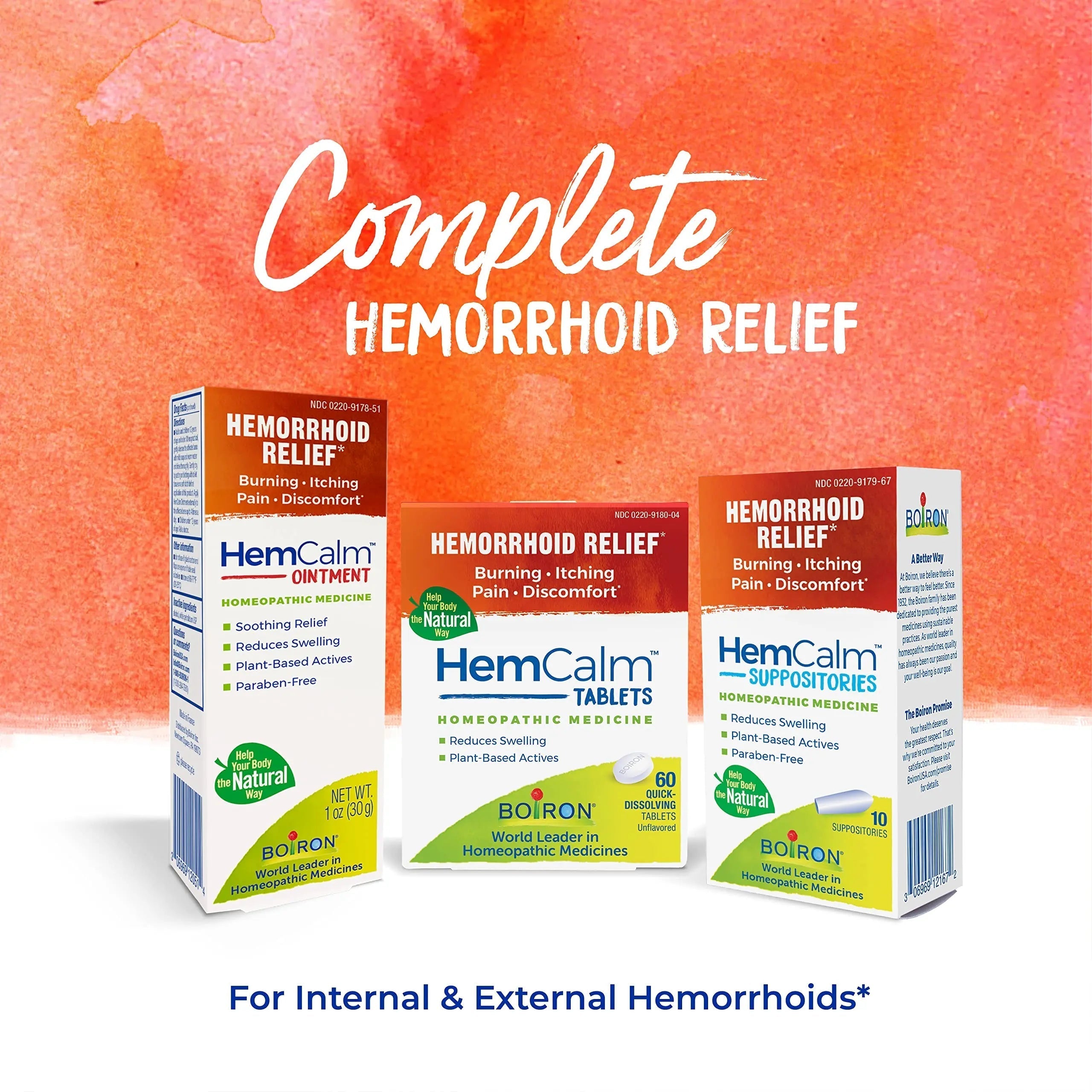 Boiron HemCalm Tablets for Hemorrhoid Relief of Pain, Itching, Swelling or Discomfort - 60 Count BoironBuy Supplements Australia