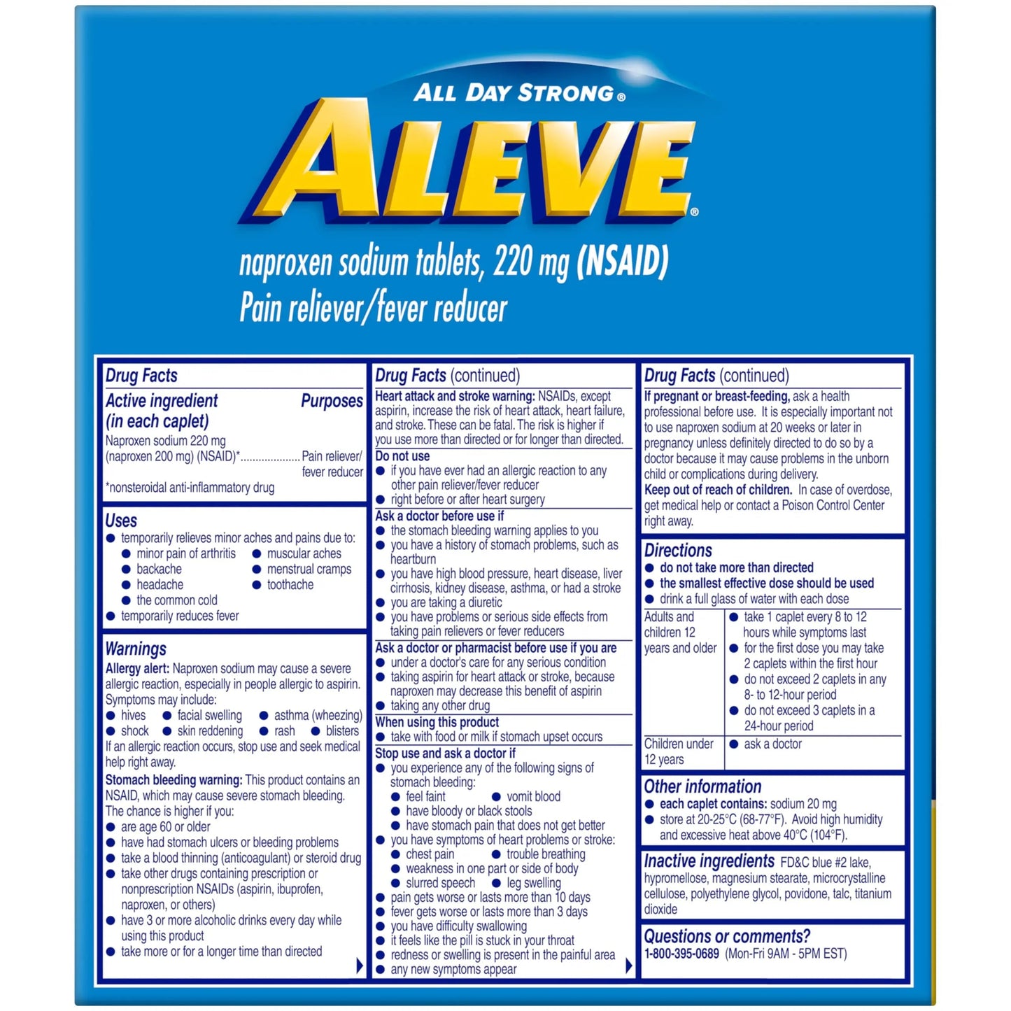 Aleve Pain Reliever & Fever Reducer Naproxen Sodium Caplets, Body and Arthritis Pain Reliever, Medicine for Adults and Children Ages 12 and Up, 60 Individual Pouches AleveBuy Supplements Australia