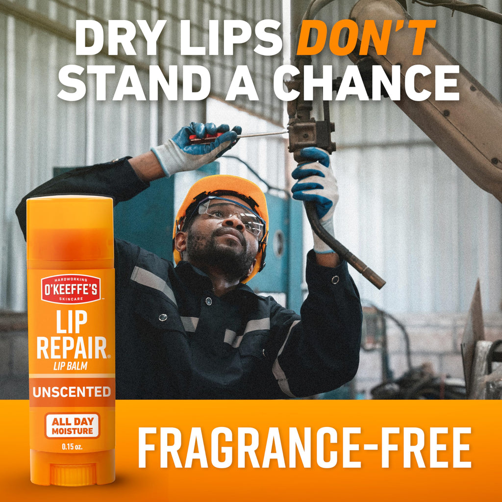 O'Keeffe's Lip Repair Unscented Lip Balm for Dry, Cracked Lips - Stick (3 Pack) - Moisturizer for Very Dry Lips O'Keeffe'sBuy Supplements Australia