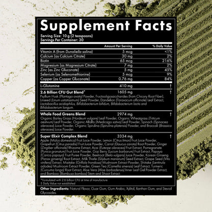 WelleCo The Super Elixir Daily Greens Powder, Probiotic Drink Mix with Whole Foods, Gluten Free, Vegan Gut Health Powder, Energy, Immunity, Healthy Skin, Hair & Nails (300g, Lemon Ginger) WelleCo buy supplements Au