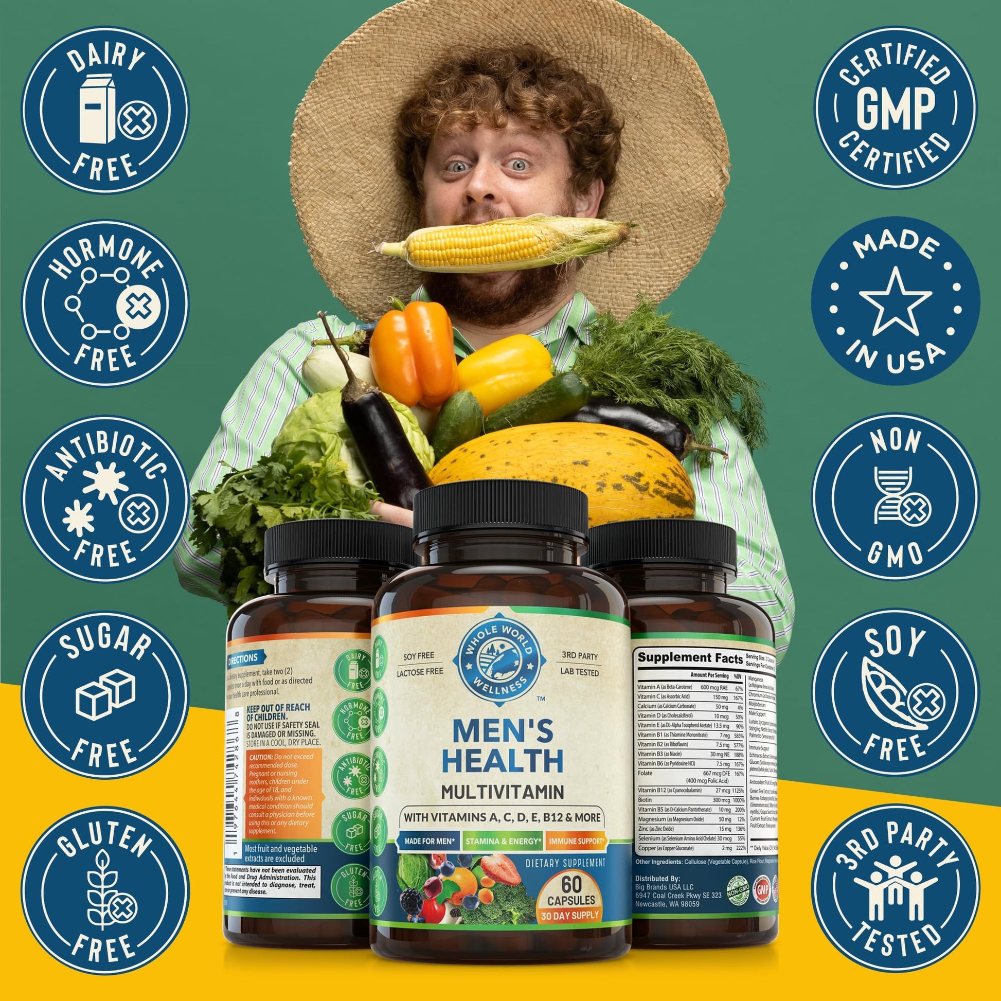 Womens Daily Multivitamins & Mens Daily Multivitamins Bundle (One Bottle Each) - Supports Holistic Wellness, Including Energy & Focus. Multivitamin & Multimineral Blend. Made in The USA. WHOLE WORLD WELLNESS buy supplements Au