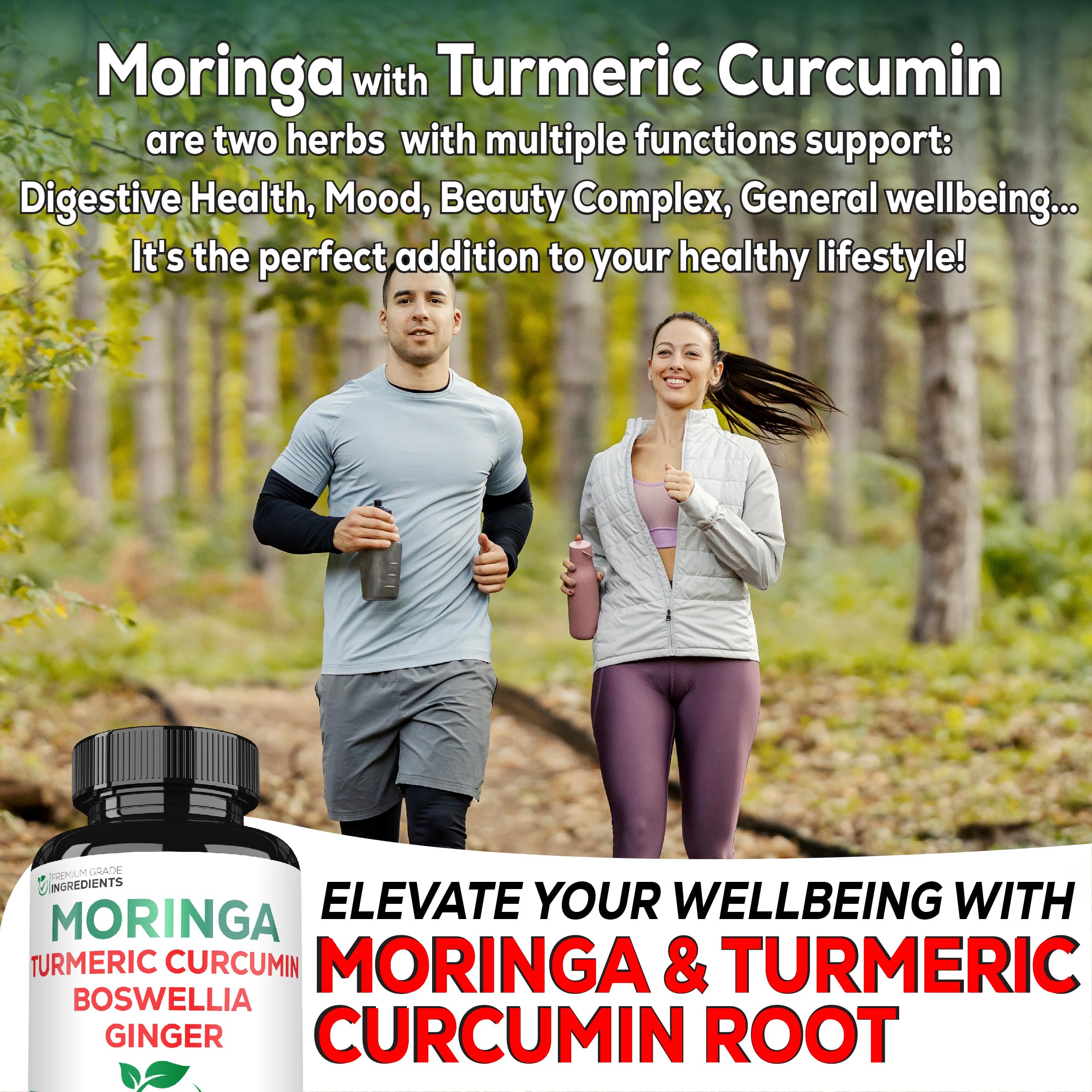Satoomi 9in1 Moringa Capsules - Featuring Moringa, Turmeric, Boswellia, Ginger, Ashwagandha, Ceylon Cinnamon and Milk Thistle, and Resveratrol | Support Mood, Heart & Overall Health - 60 Count Satoomi buy supplements Au