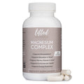 Supplement bottle labeled 'Magnesium Complex' by 'lifted naturals' on a white background