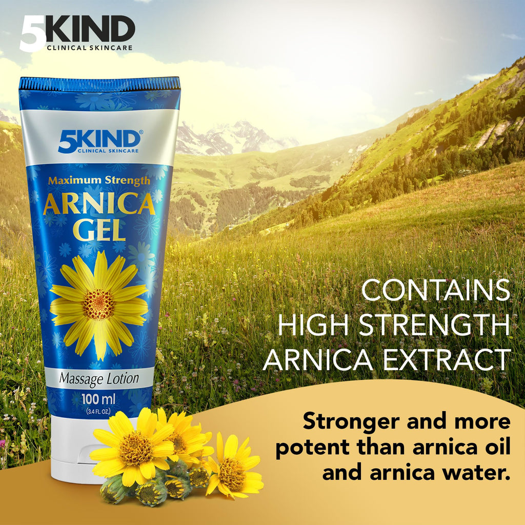 5kind Maximum Strength Arnica Bruise Gel 3.4 Fl Oz - Arnica Gel for Bruising and Swelling - Arnica Montana Gel with High Concentration Extract - Non-Greasy Formula 5kind clinical skincareBuy Supplements Australia