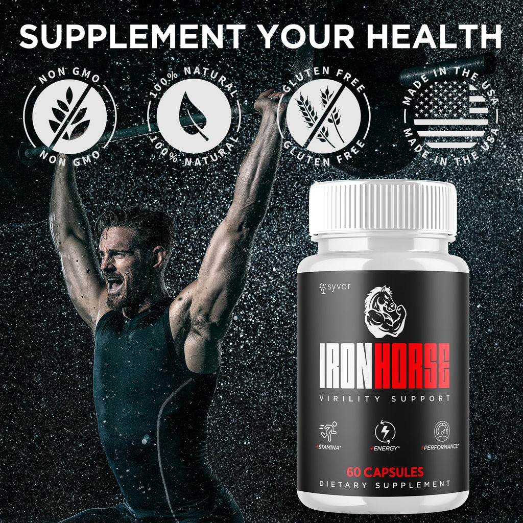 Iron Horse Supplement Pills, Official Iron Horse Pills for Men with All Natural Ingredients, Advanced IronHorse Capsules Designed to Support Health and Wellness with Premium Vitamins (60 Capsules) SyvorBuy Supplements Australia