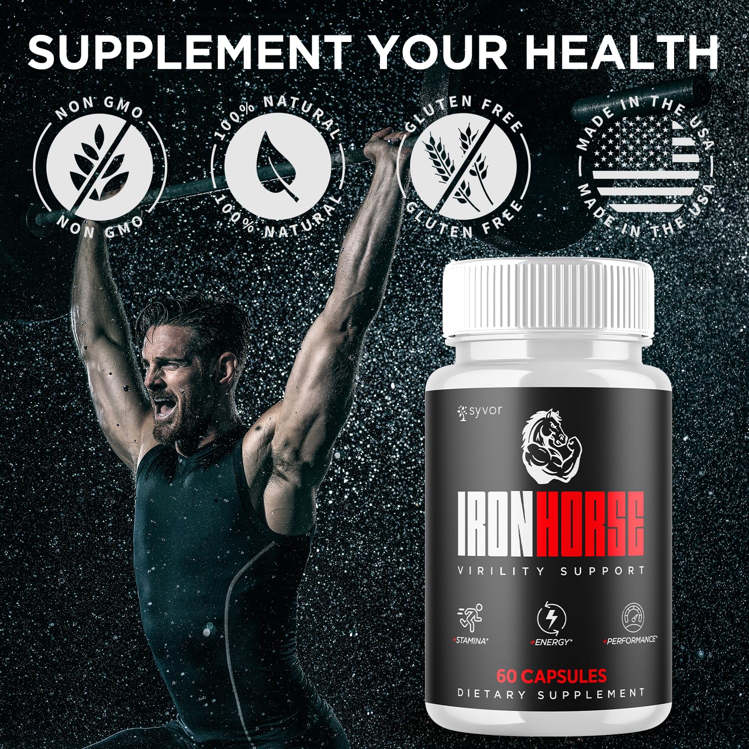 Iron Horse Supplement Pills, Official Iron Horse Pills for Men with All Natural Ingredients, Advanced IronHorse Capsules Designed to Support Health and Wellness with Premium Vitamins (60 Capsules) SyvorBuy Supplements Australia