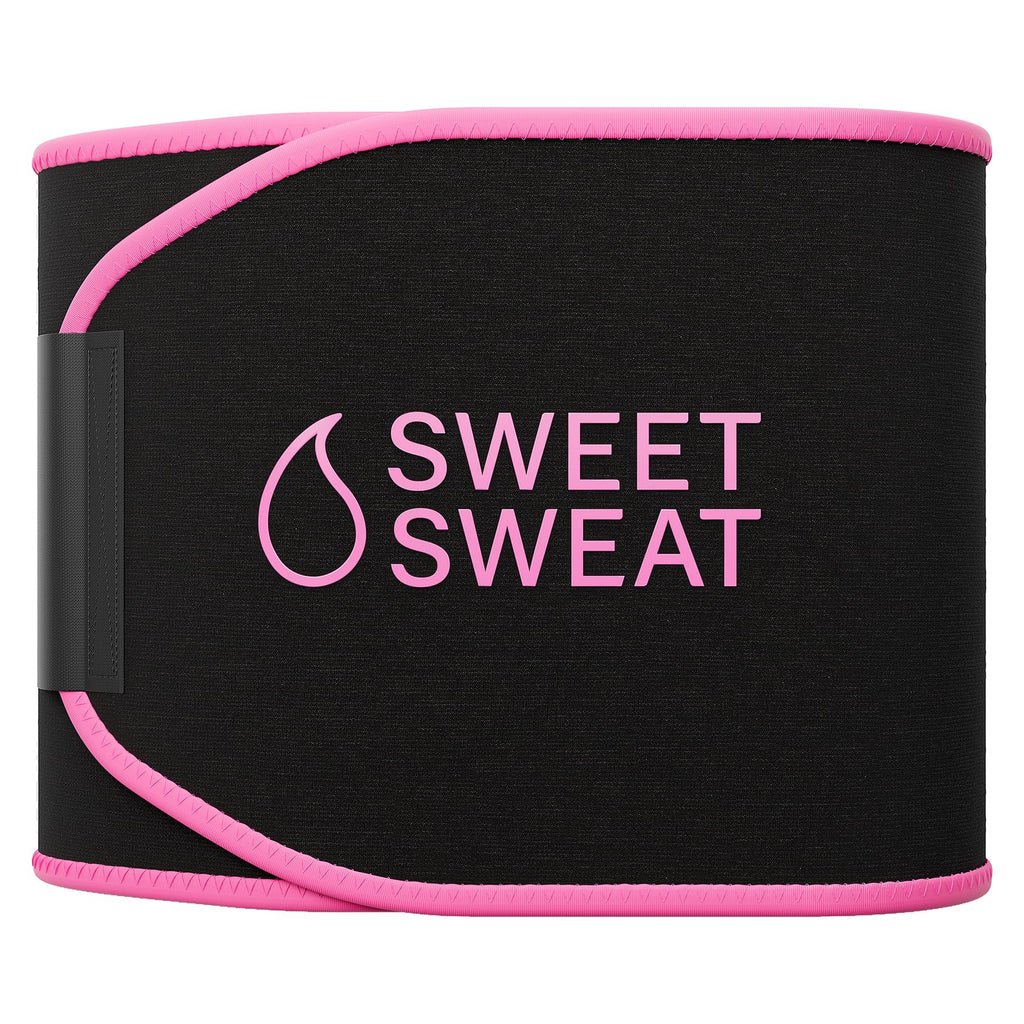Sports Research Sweet Sweat Waist Trimmer (Core Series) - Premium Sweat Enhancing Fitness Band for Women & Men - Adjustable Fit · Latex-Free Neoprene - Pink Logo, Medium Sports Research buy supplements Au