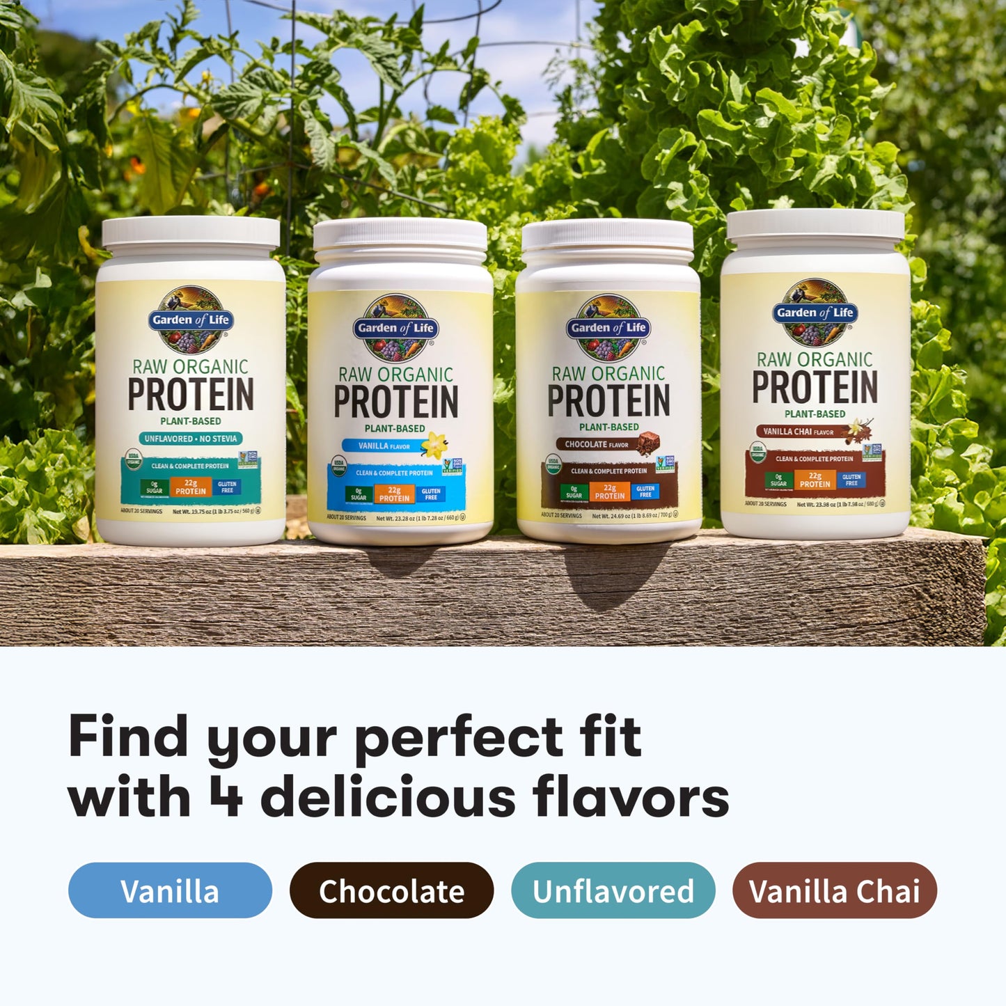 Garden Of Life Protein Powder, Vegan Protein Powder, Bcaa, Probiotics & Digestive Enzymes, Gluten & Lactose Free, Vanilla, 23.28 Ounce