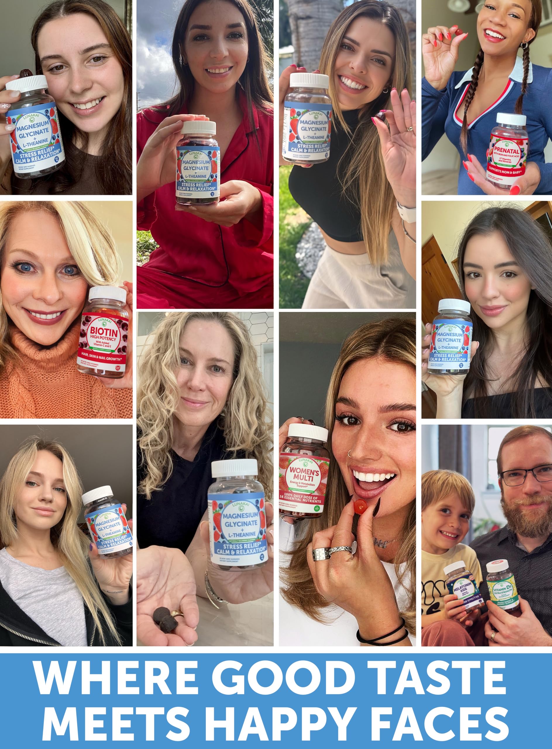 Lunakai USA Made Magnesium Glycinate Gummies 426mg with L-Theanine – Calm, Sleep, Stress Relief for Adults & Kids, Non-GMO, Vegan, 60ct LunakaiBuy Supplements Australia