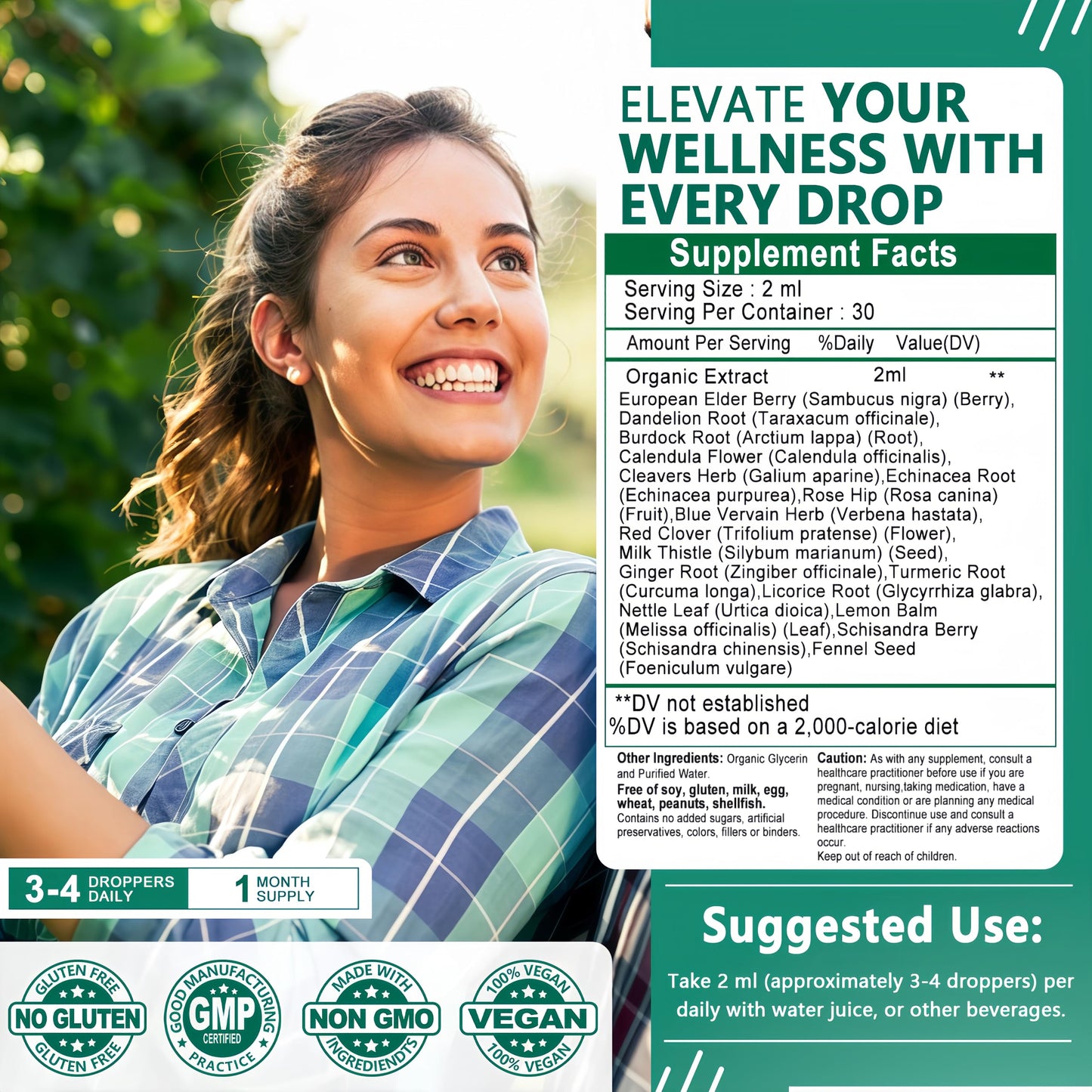 Organic Lymphatic Drainage Drops | 17-in-1 Lymphatic Drainage Supplement | Echinacea,Elderberry,Dandelion | High Absorption Liposomal Lymphatic Drainage for Immune Support,Lymph Cleanse&Detox,2 fl oz JINGYAT buy supplements Au