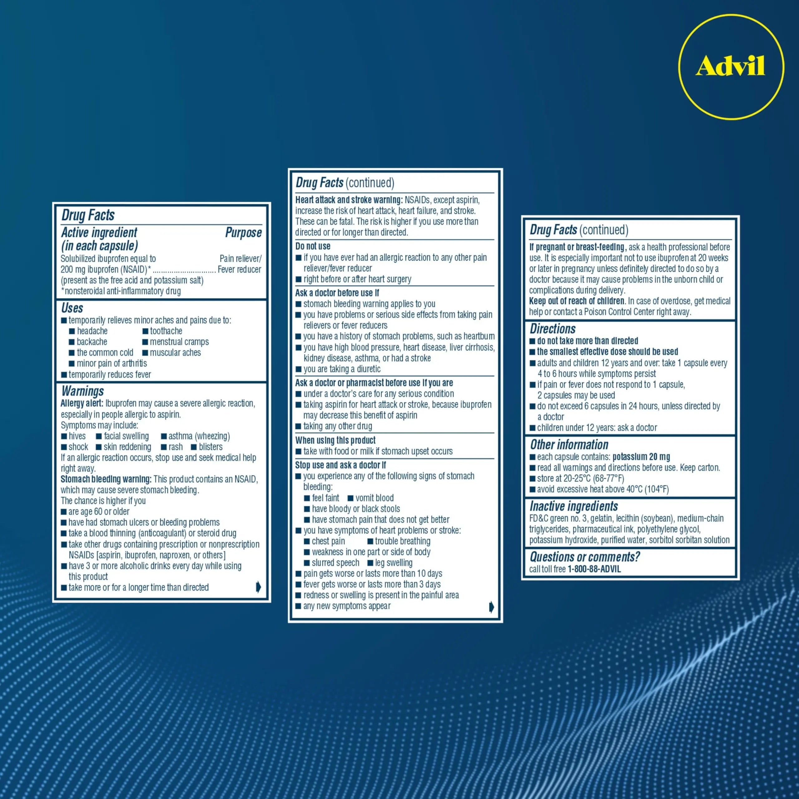 Advil Liqui-Gels Pain Reliever and Fever Reducer, Pain Medicine for Adults with Ibuprofen 200mg for Headache, Backache, Menstrual Pain and Joint Pain Relief - 160 Liquid Filled Capsules AdvilBuy Supplements Australia