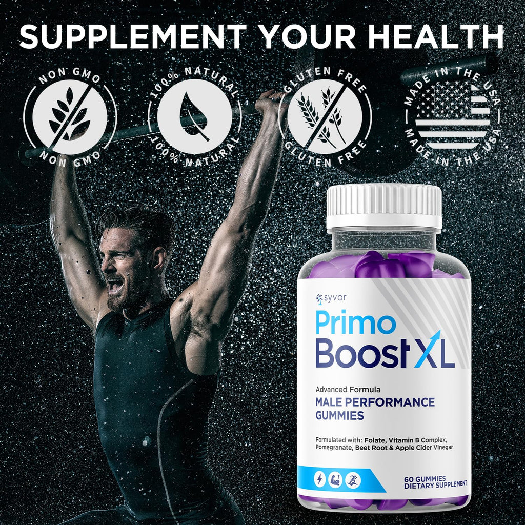 (3 Pack) Primo Boost XL Gummies, Official Primo Boost XL Gummys with All Natural Ingredients, Advanced PrimoBoost Health & Wellness Formula with Max Strength Active Lifestyle Vitamins (180 Gummies) Syvor buy supplements Au