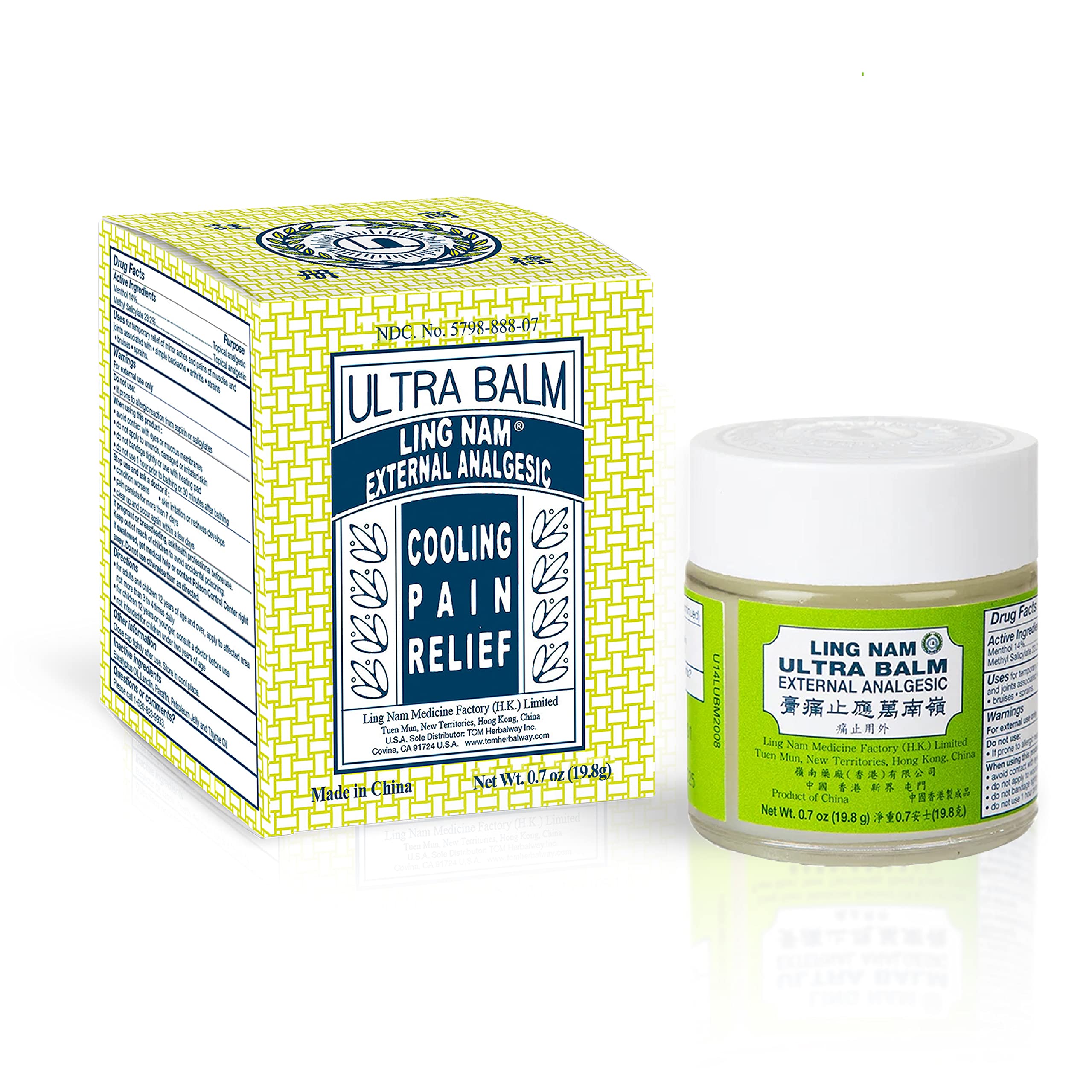 Ling Nam Ultra Balm External Analgesic, for Cooling Pain Relief Simple Backache Arthritis Strains Bruises Sprain, Muscle Pain, Muscle Soreness,0.7oz/19.8g Ling NamBuy Supplements Australia